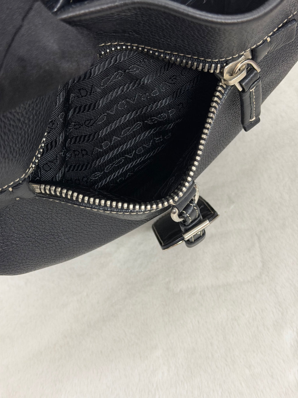 PRADA  Vitello Daino Hobo Bag.