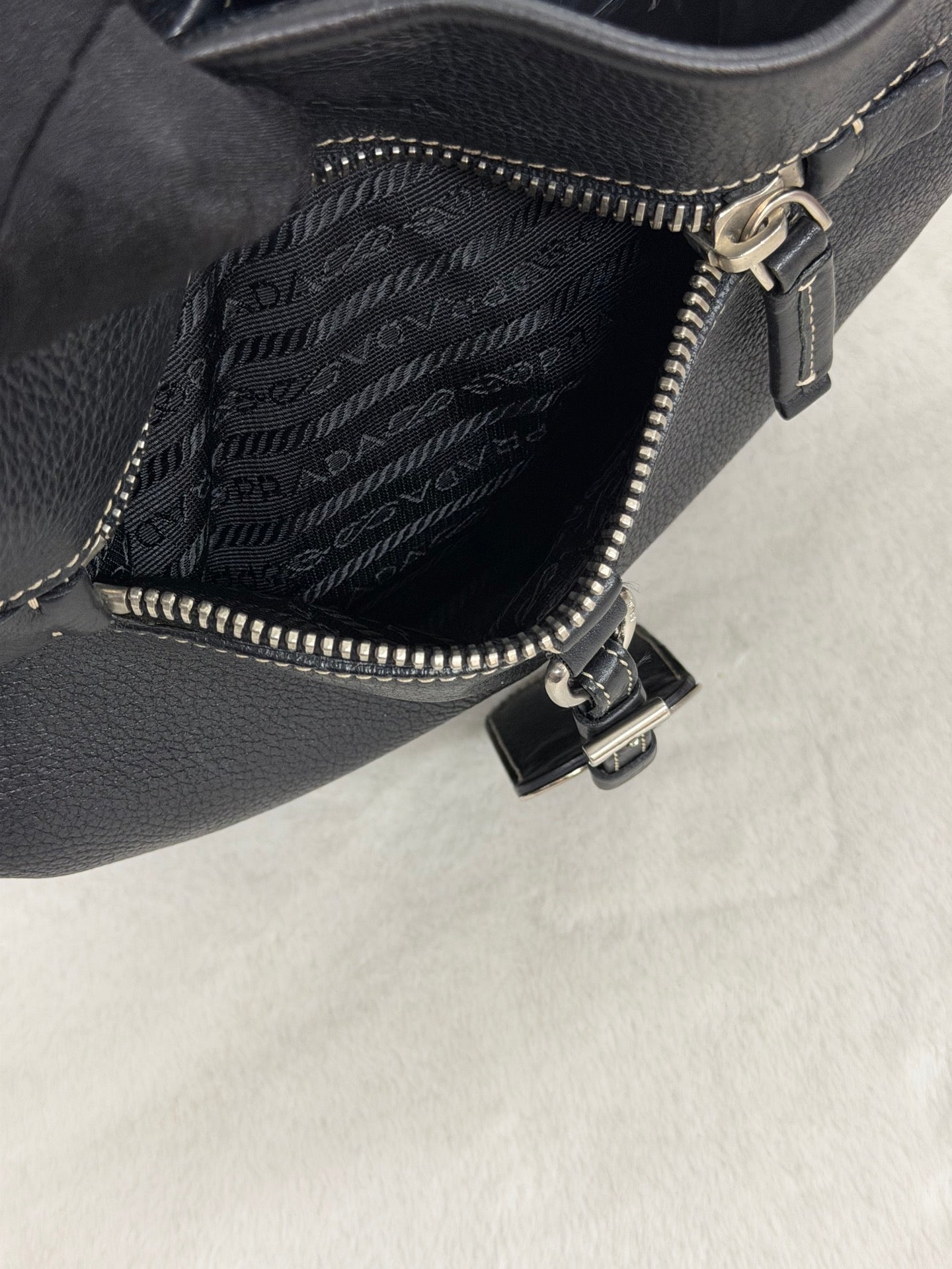 PRADA  Vitello Daino Hobo Bag.