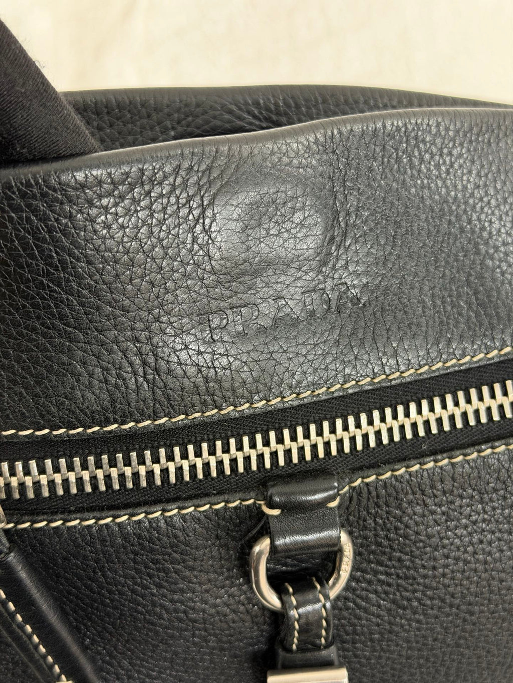 PRADA  Vitello Daino Hobo Bag.