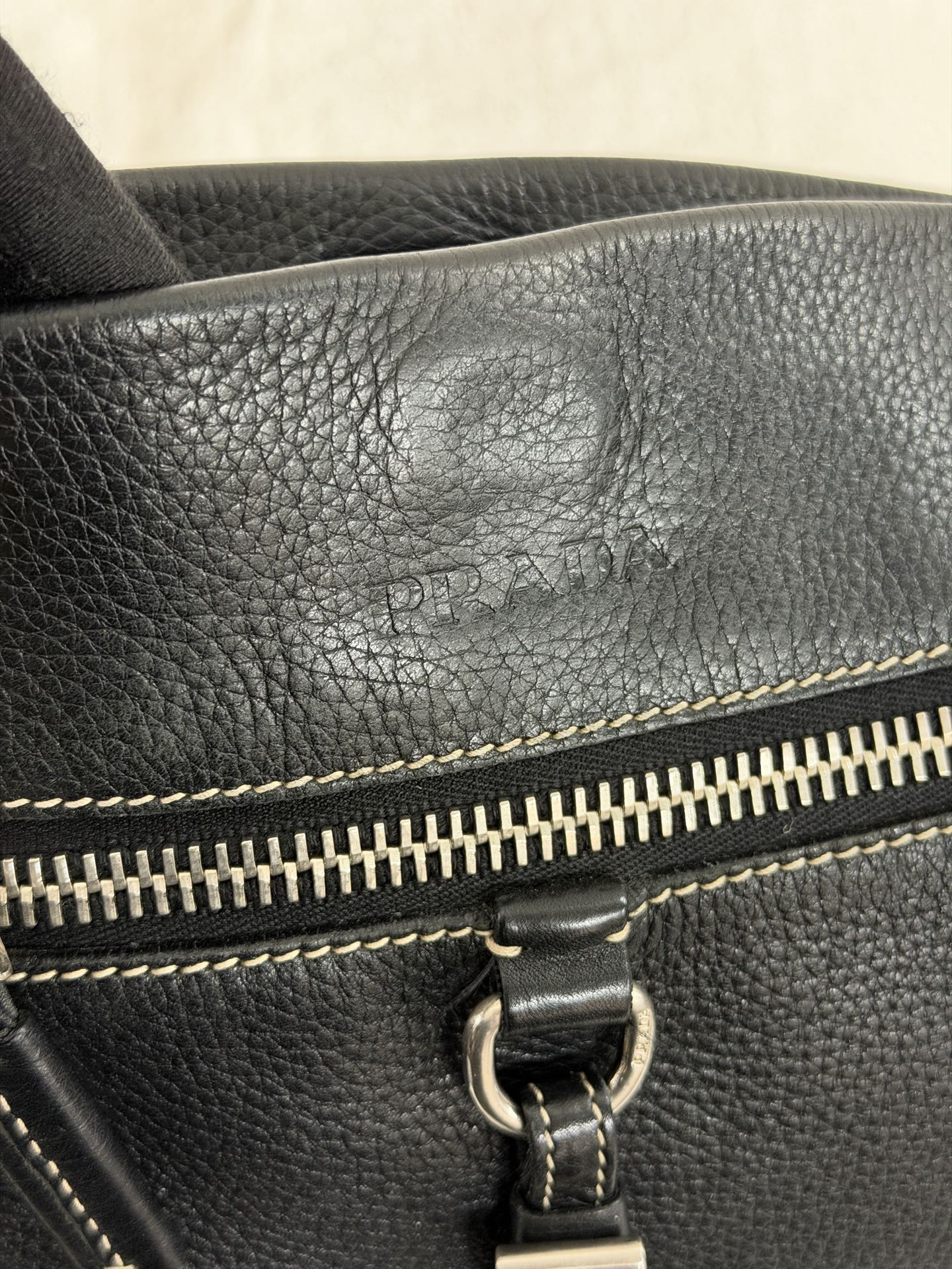 PRADA  Vitello Daino Hobo Bag.