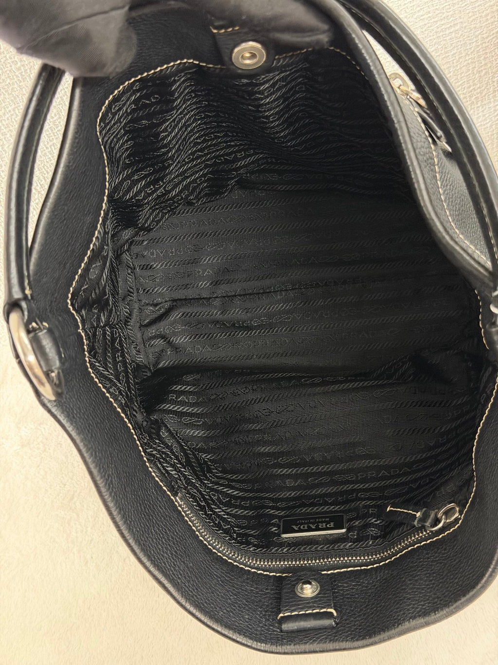 PRADA  Vitello Daino Hobo Bag.