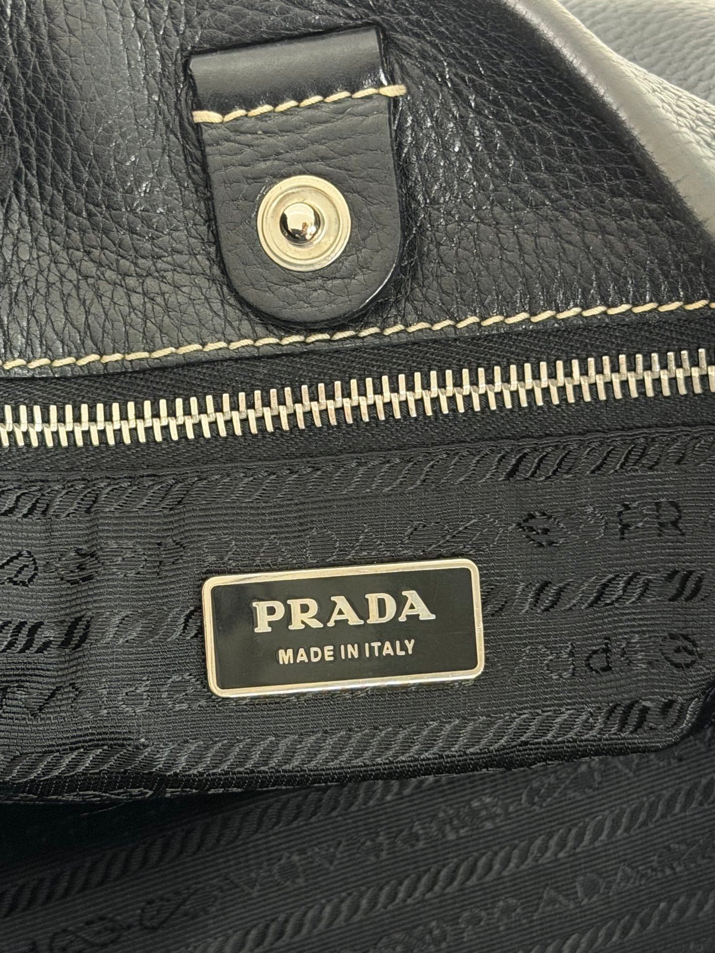PRADA  Vitello Daino Hobo Bag.