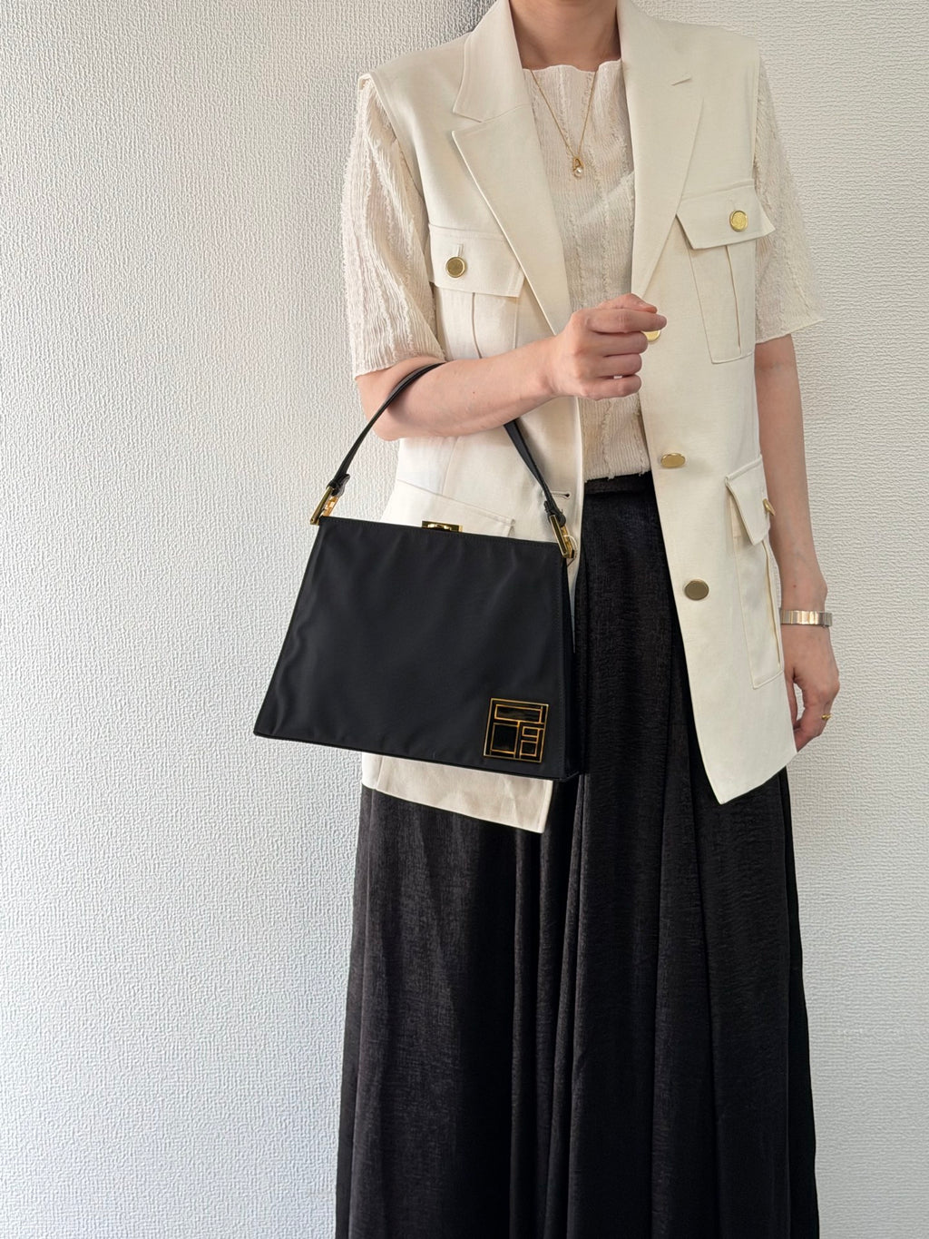 FENDI Nylon Frame Shoulder Bag