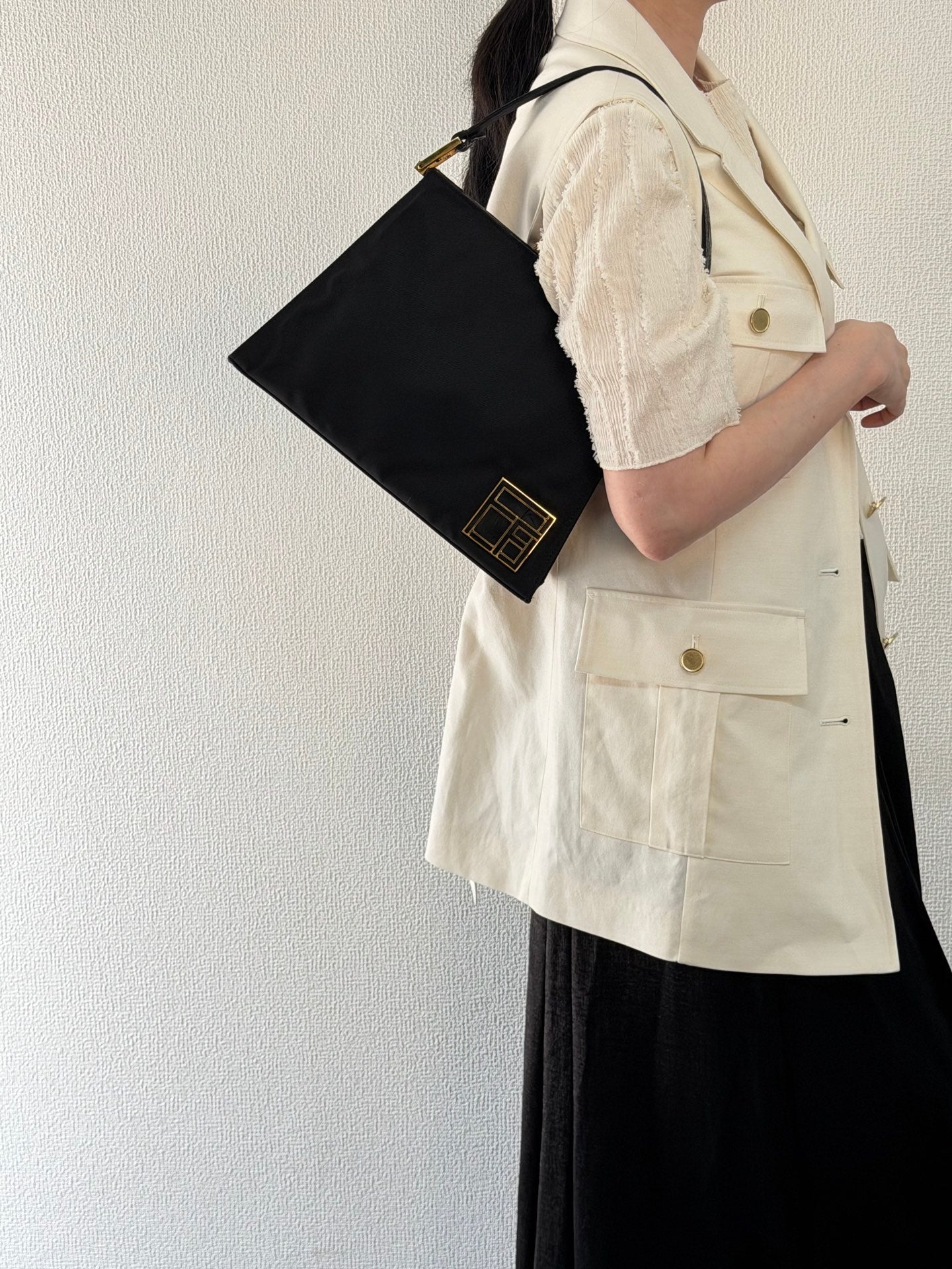 FENDI Nylon Frame Shoulder Bag