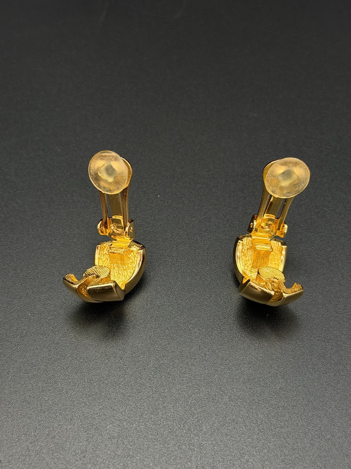 Christian Dior Gold Crossover Clip-On Earrings