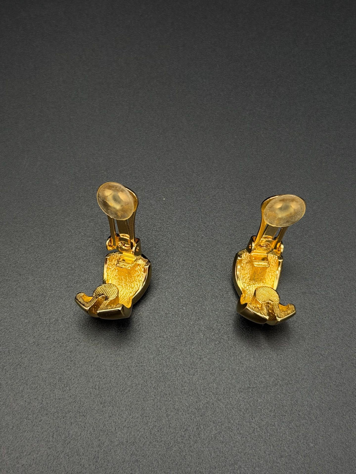 Christian Dior Gold Crossover Clip-On Earrings