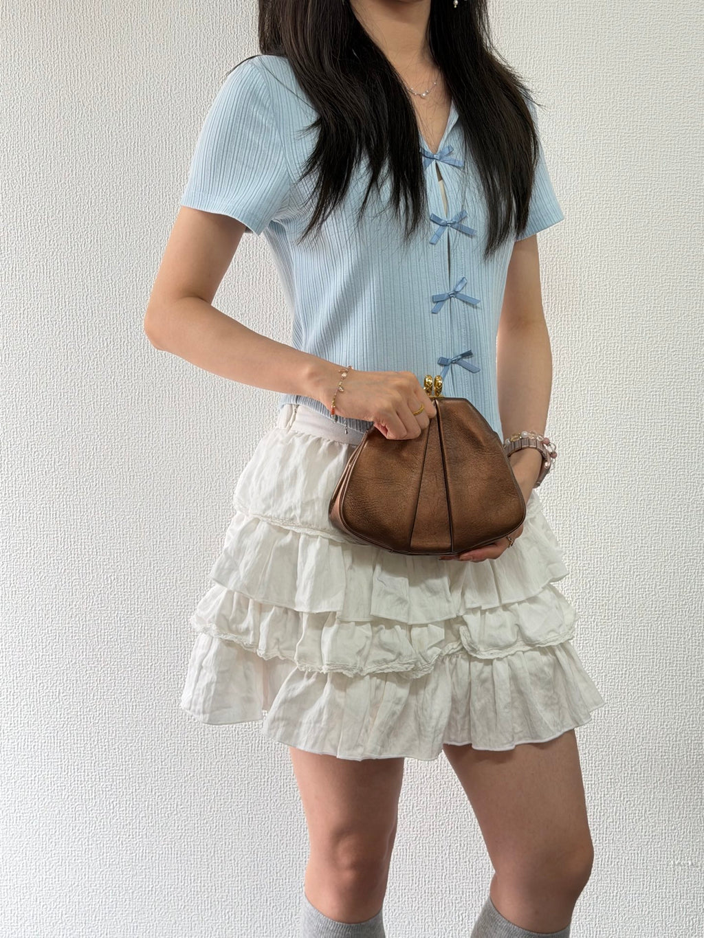 Chanel Pleated Lambskin Kiss-Lock Frame Clutch