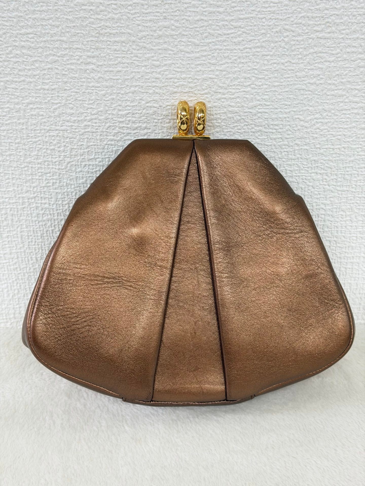 Chanel Pleated Lambskin Kiss-Lock Frame Clutch