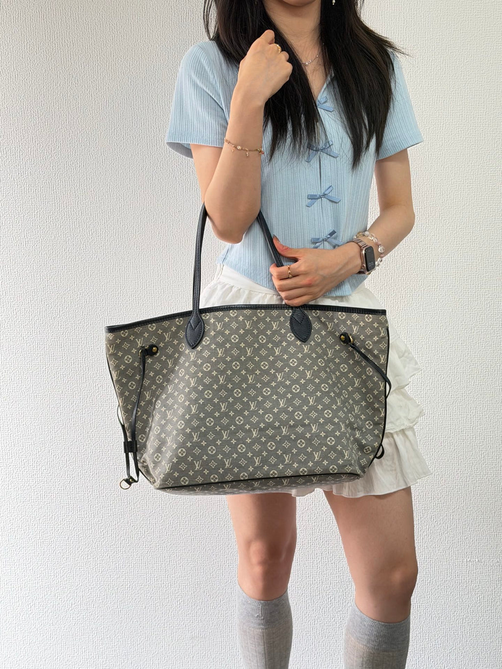 LOUIS VUITTON Monogram Denim Neverfull Shouldlerbag