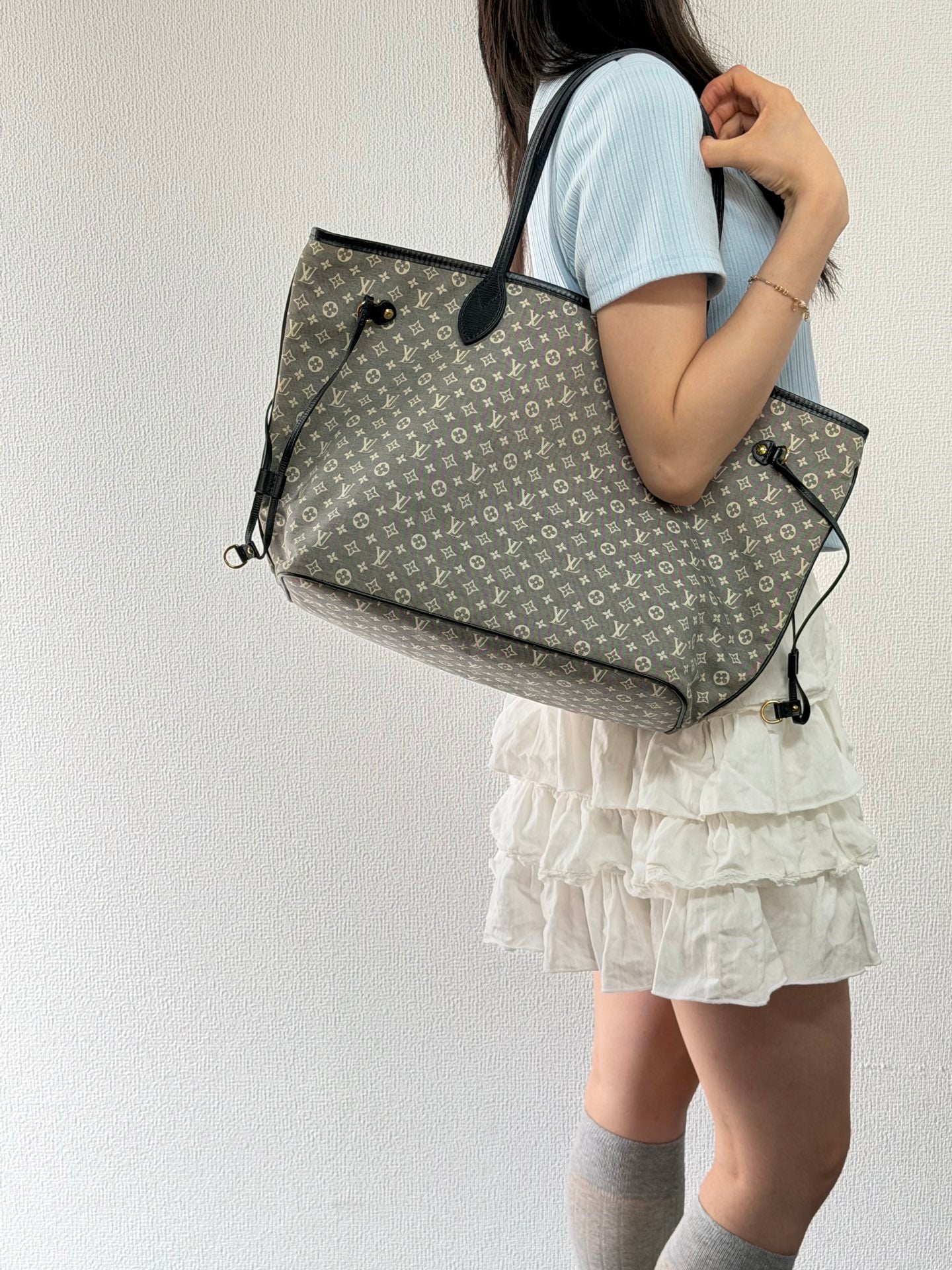 LOUIS VUITTON Monogram Denim Neverfull Shouldlerbag