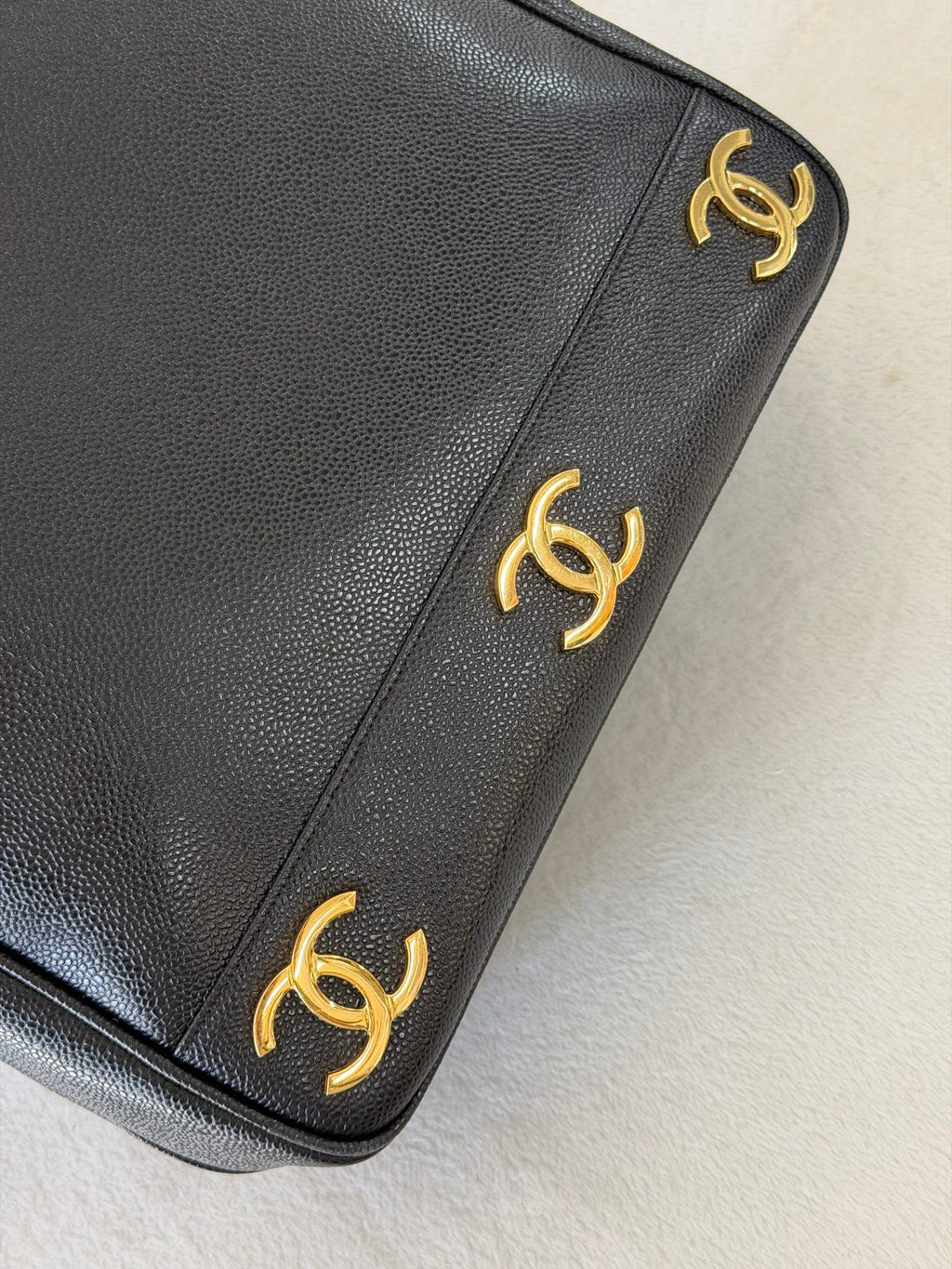 Chanel Triple Coco Caviar Chain Shoulder Bag