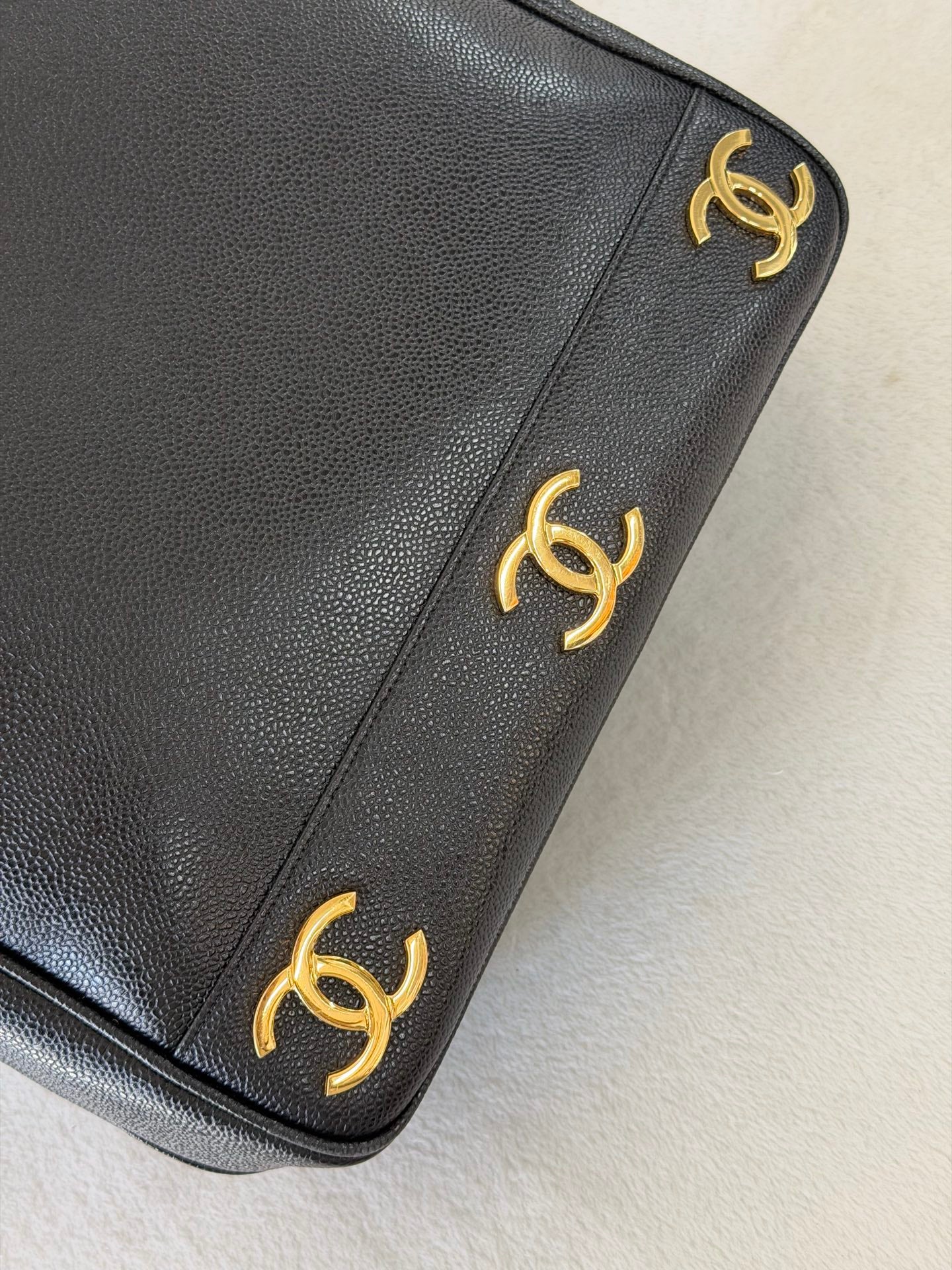 Chanel Triple Coco Caviar Chain Shoulder Bag