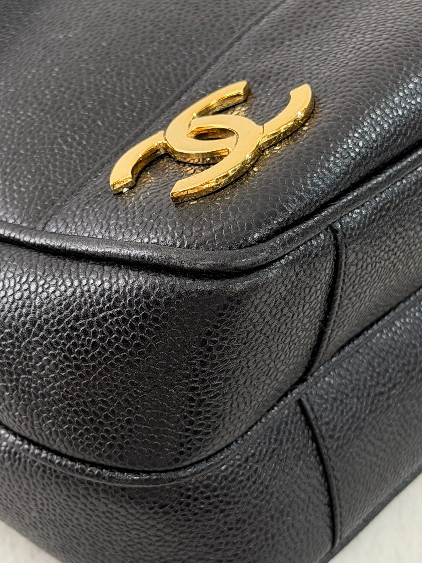 Chanel Triple Coco Caviar Chain Shoulder Bag