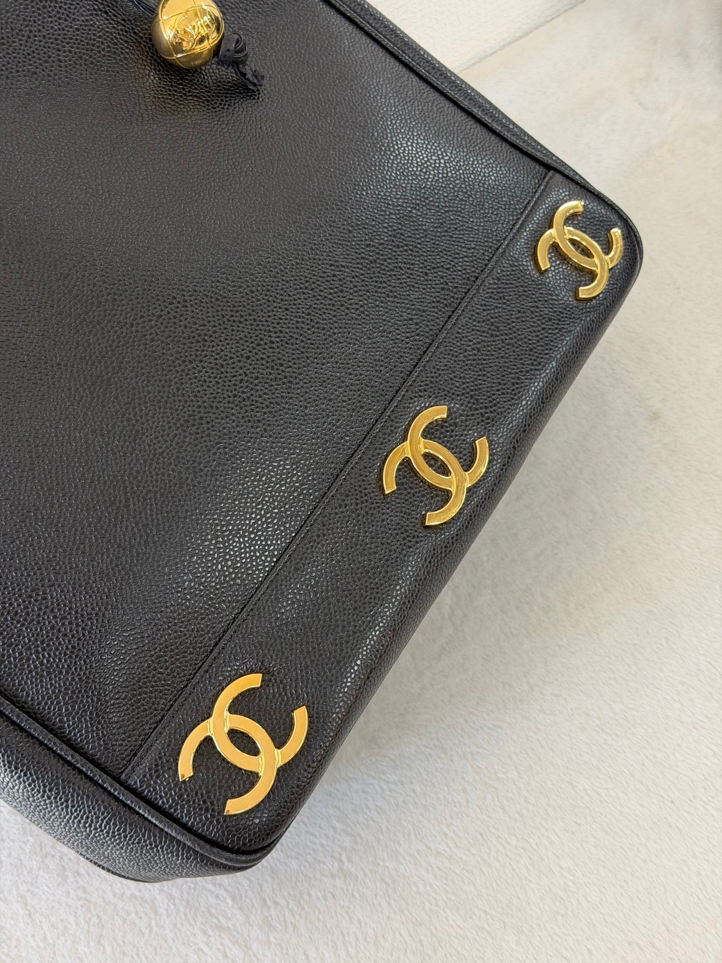 Chanel Triple Coco Caviar Chain Shoulder Bag