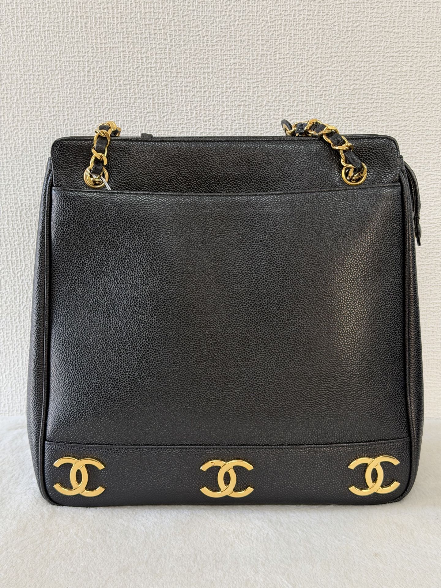 Chanel Triple Coco Caviar Chain Shoulder Bag