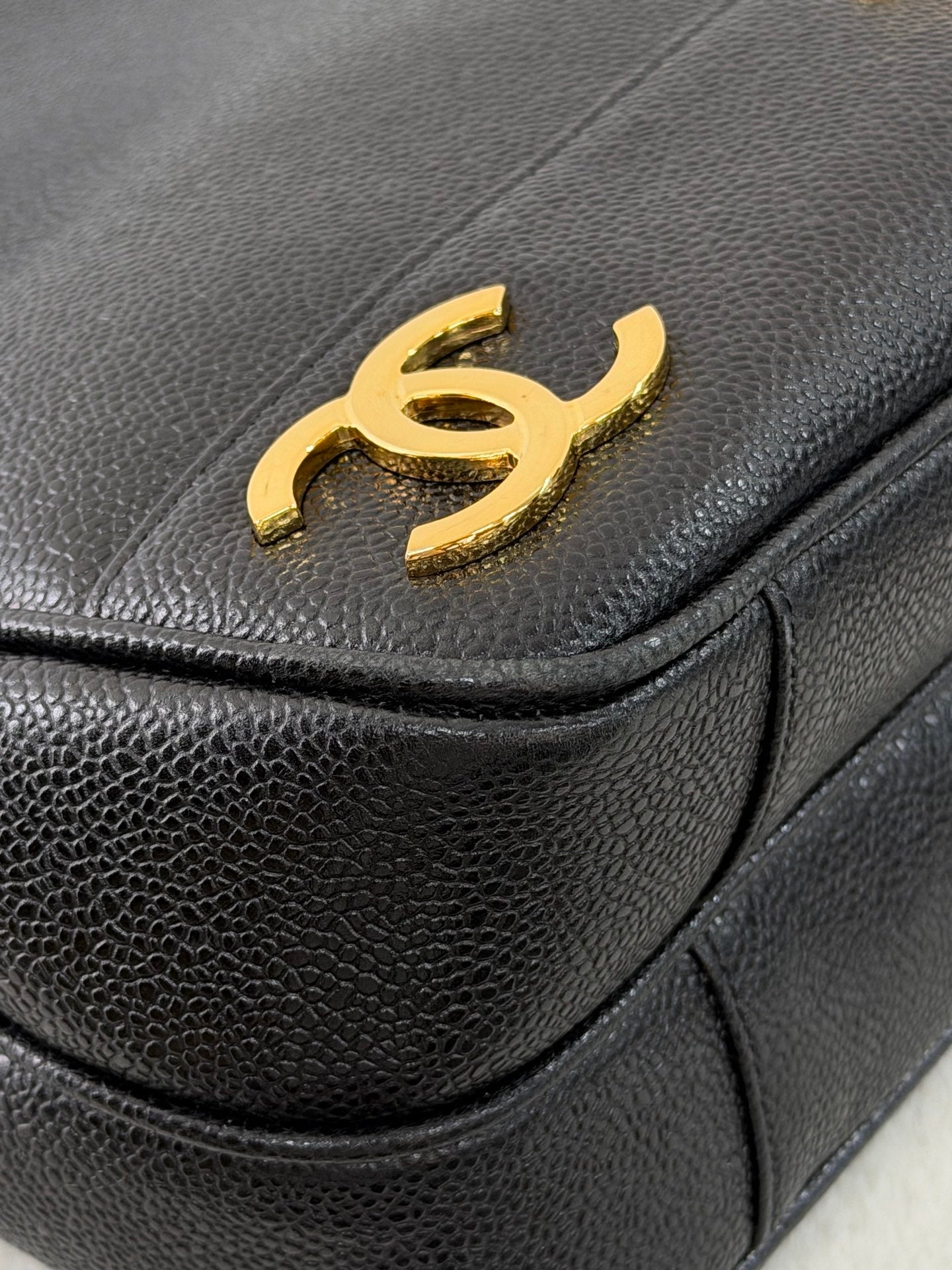 Chanel Triple Coco Caviar Chain Shoulder Bag