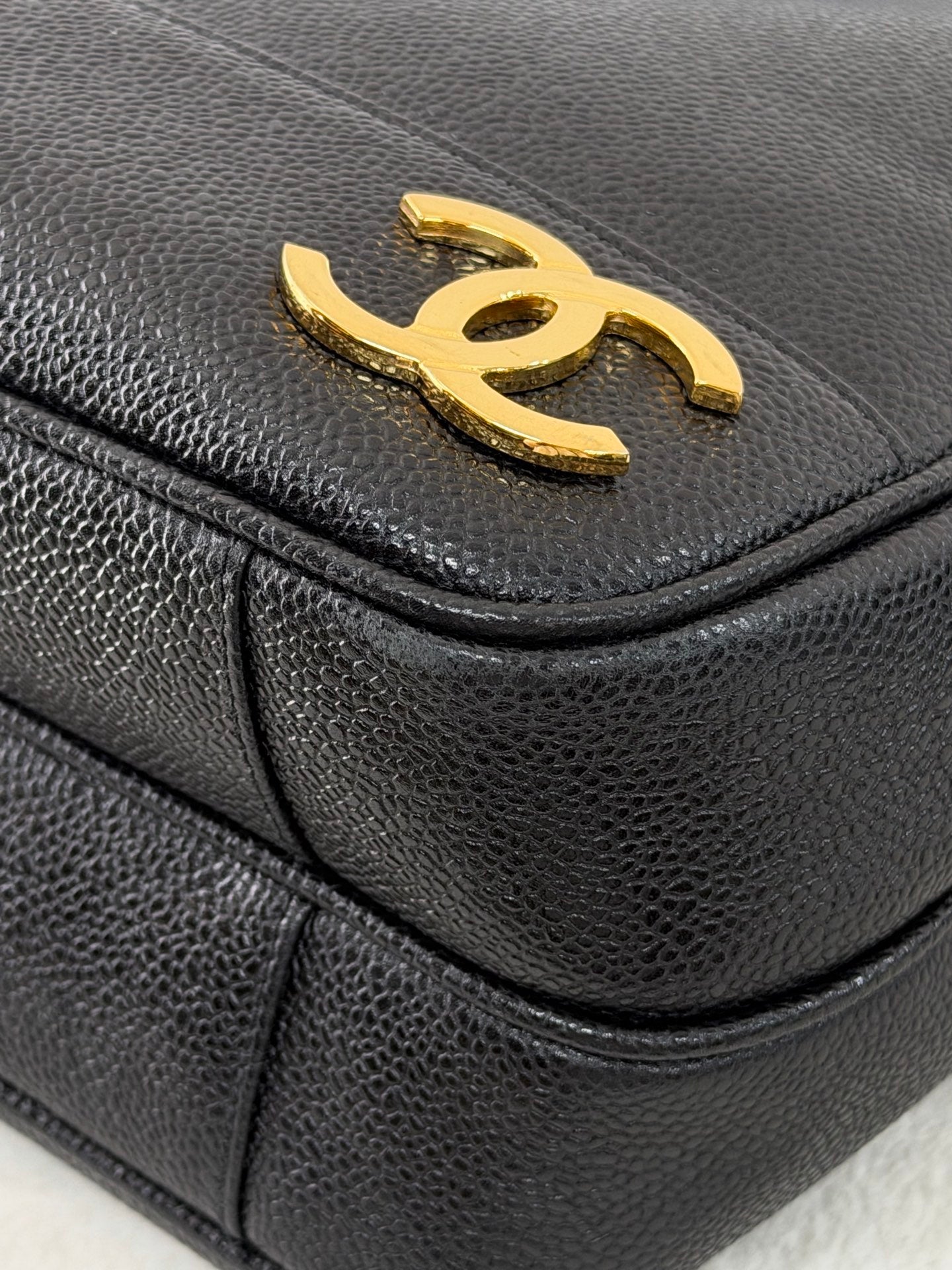 Chanel Triple Coco Caviar Chain Shoulder Bag