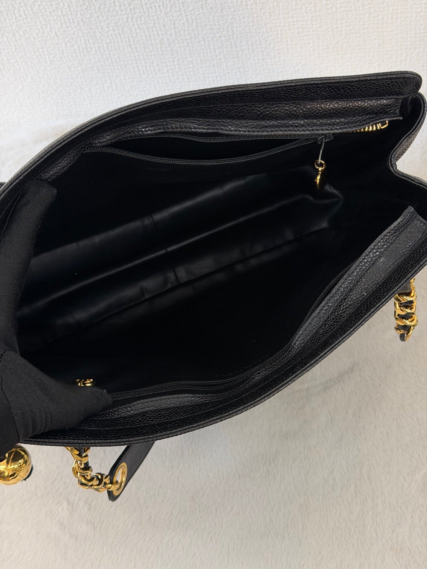 Chanel Triple Coco Caviar Chain Shoulder Bag