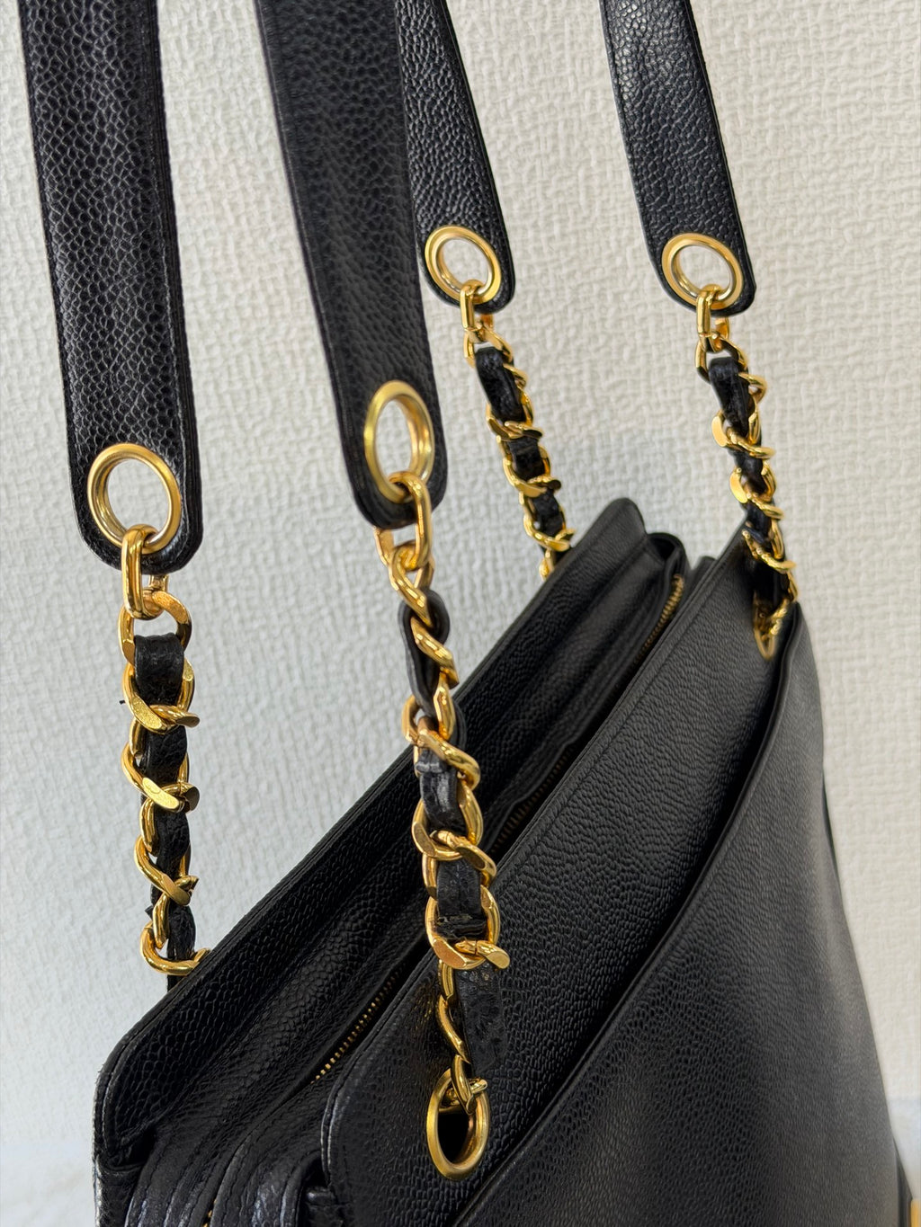 Chanel Triple Coco Caviar Chain Shoulder Bag