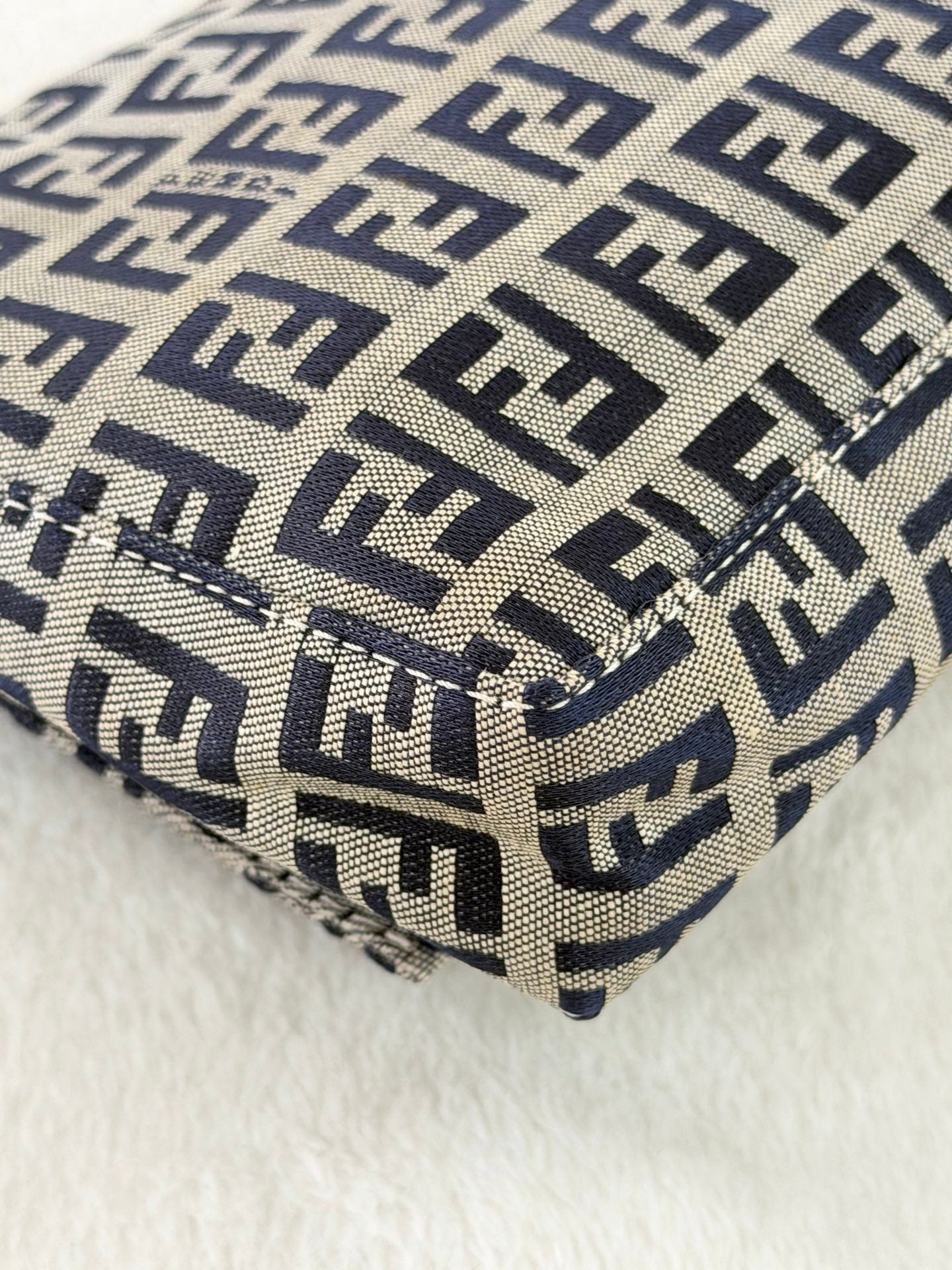 FENDI Zucchino Canvas Baguette