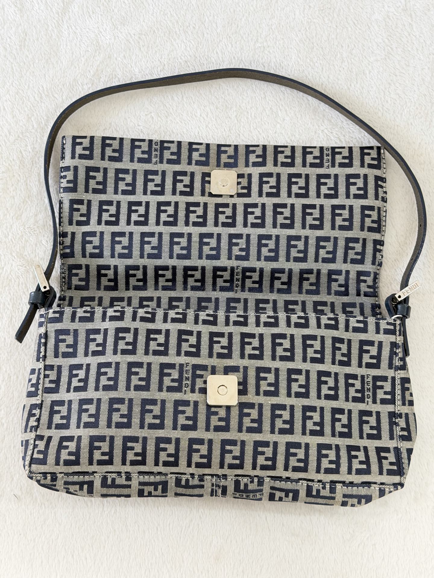 FENDI Zucchino Canvas Baguette
