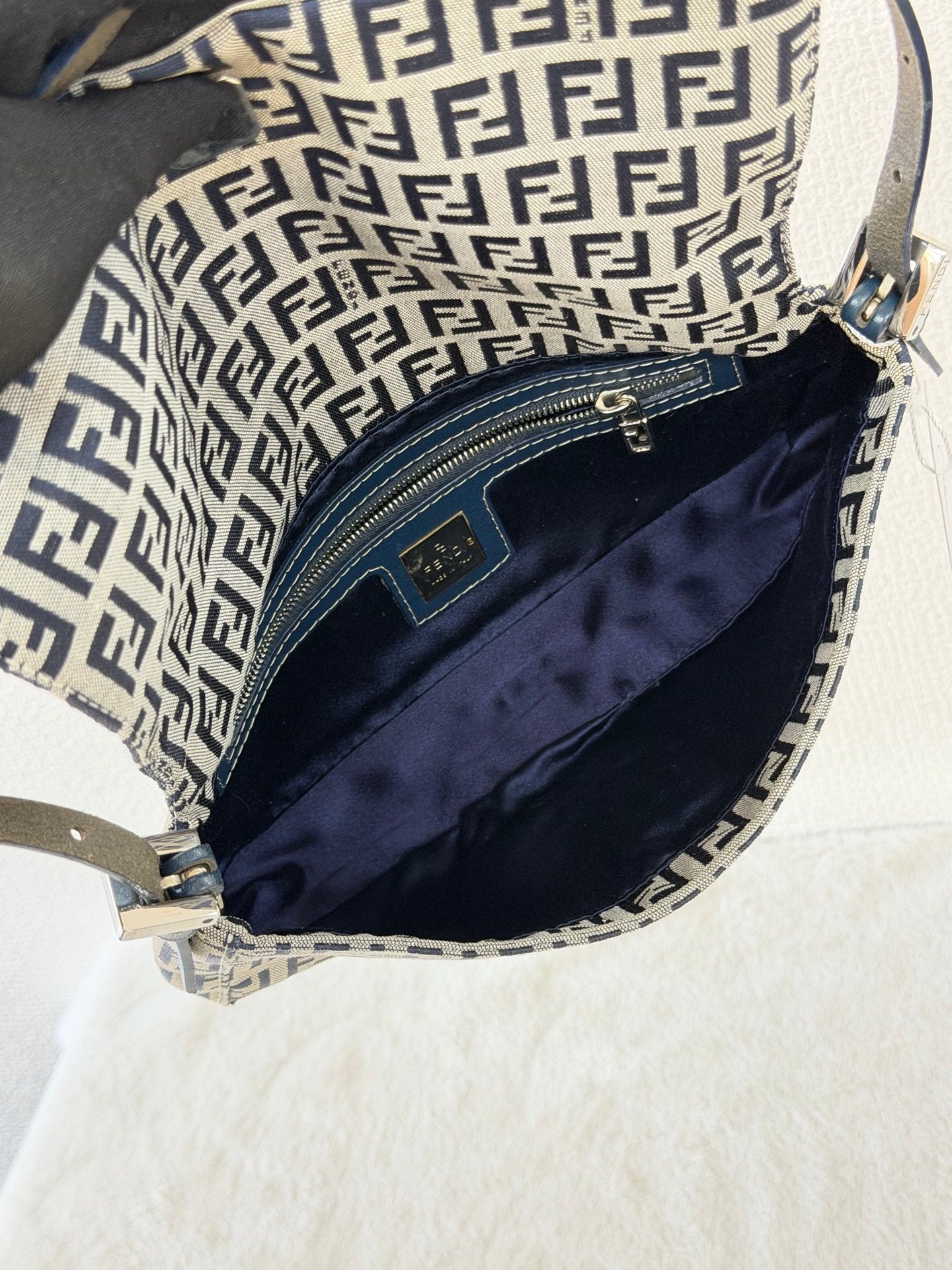 FENDI Zucchino Canvas Baguette