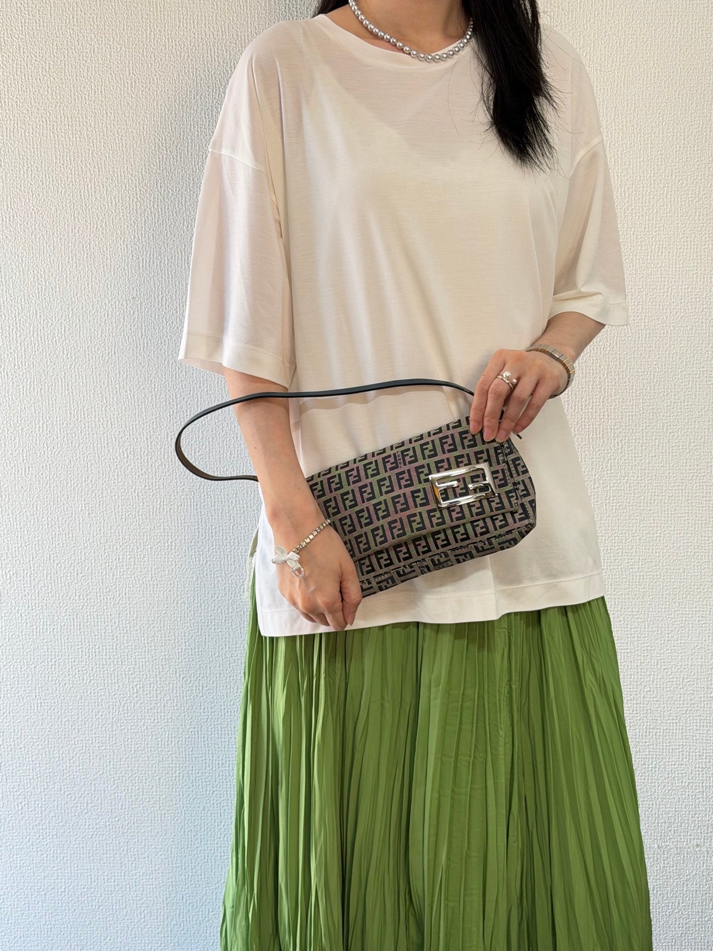 FENDI Zucchino Canvas Baguette