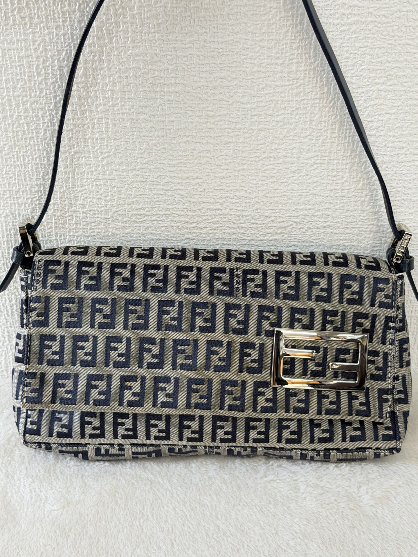 FENDI Zucchino Canvas Baguette