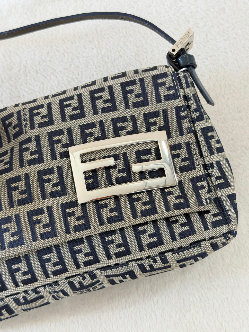 FENDI Zucchino Canvas Baguette