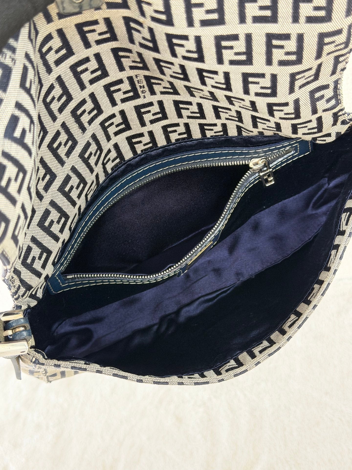 FENDI Zucchino Canvas Baguette
