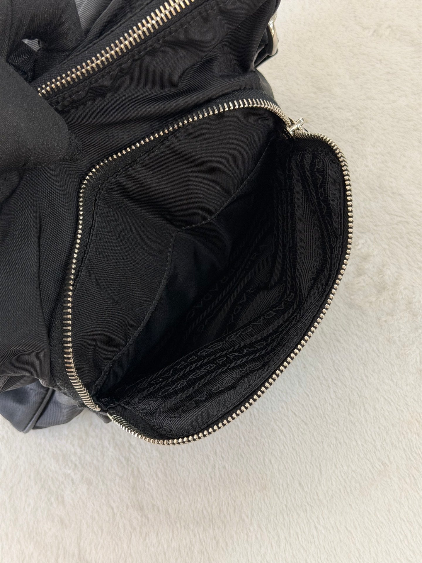 Prada Saffiano Trimmed Tessuto Messenger Bag