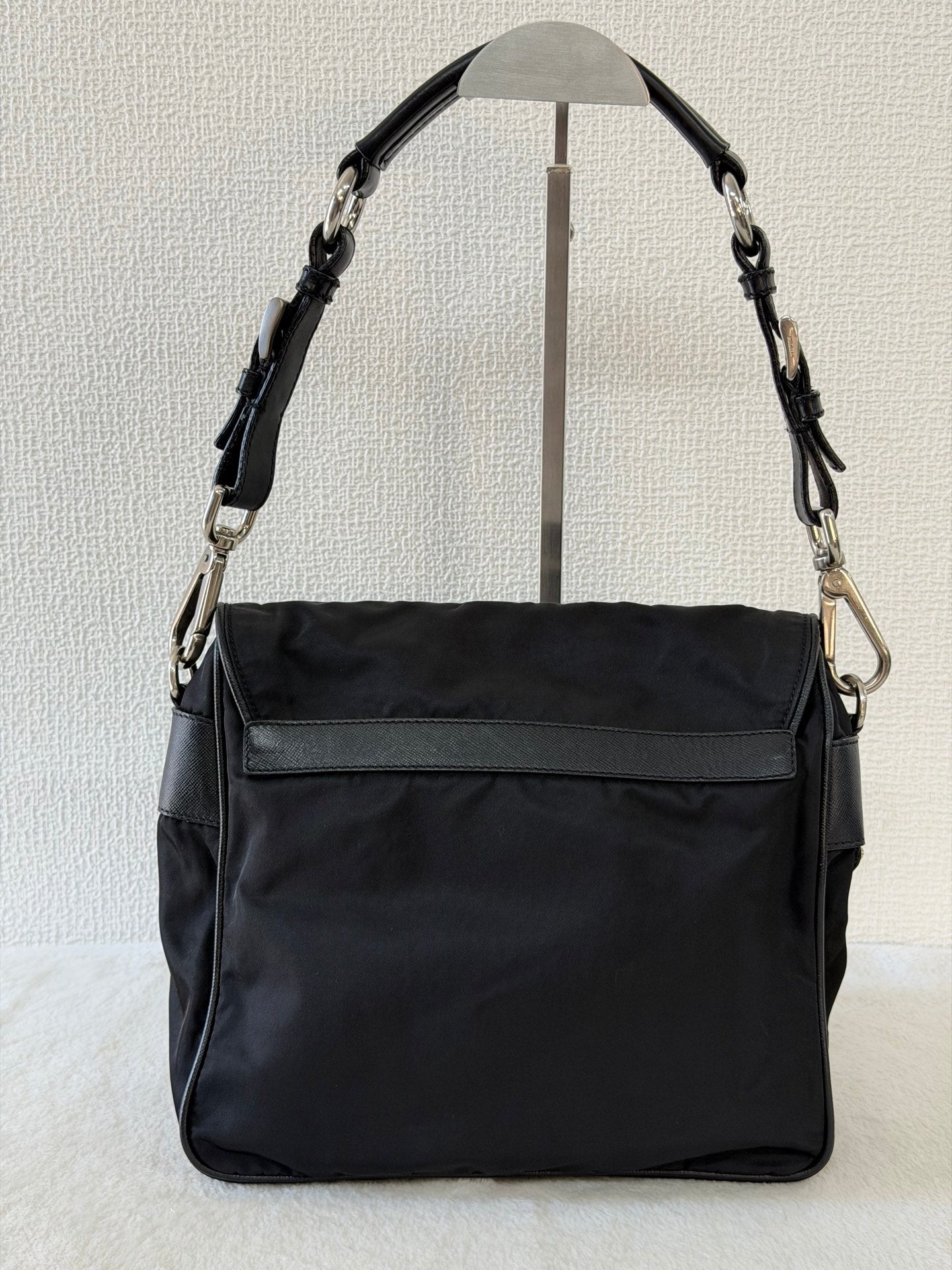 Prada Saffiano Trimmed Tessuto Messenger Bag