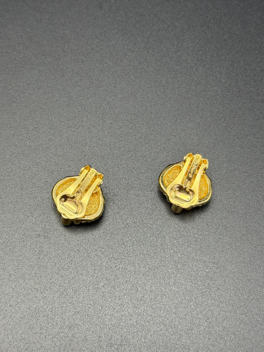 Christian Dior Criss-Cross Pave Rhinestone Clip-On Earrings
