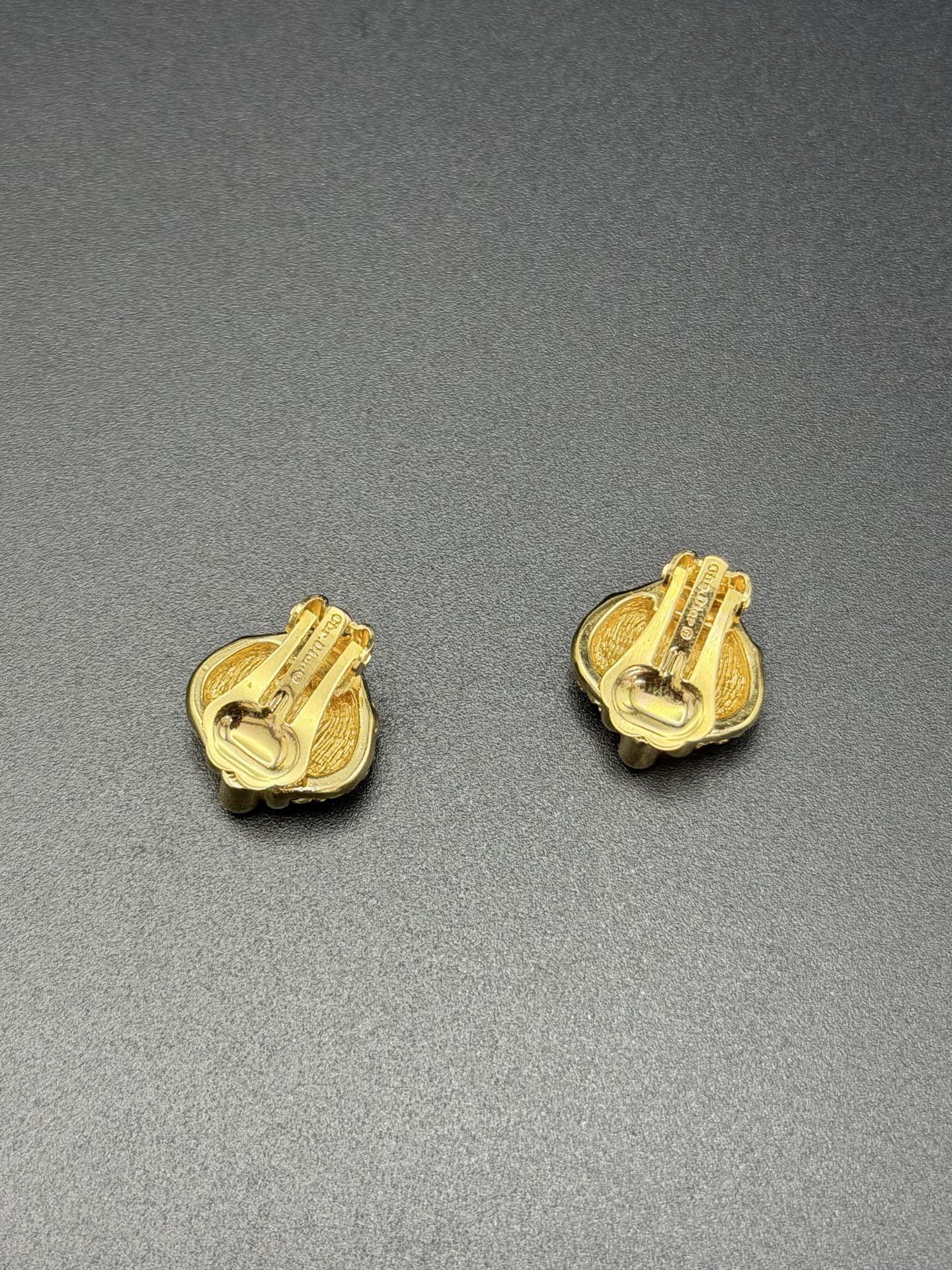 Christian Dior Criss-Cross Pave Rhinestone Clip-On Earrings