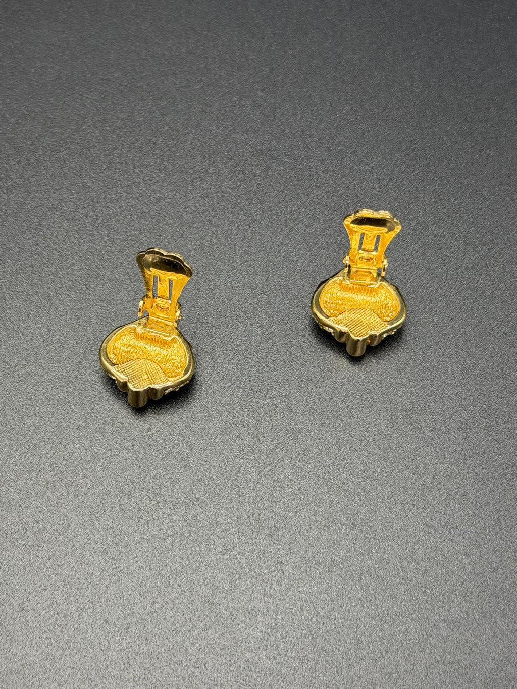 Christian Dior Criss-Cross Pave Rhinestone Clip-On Earrings