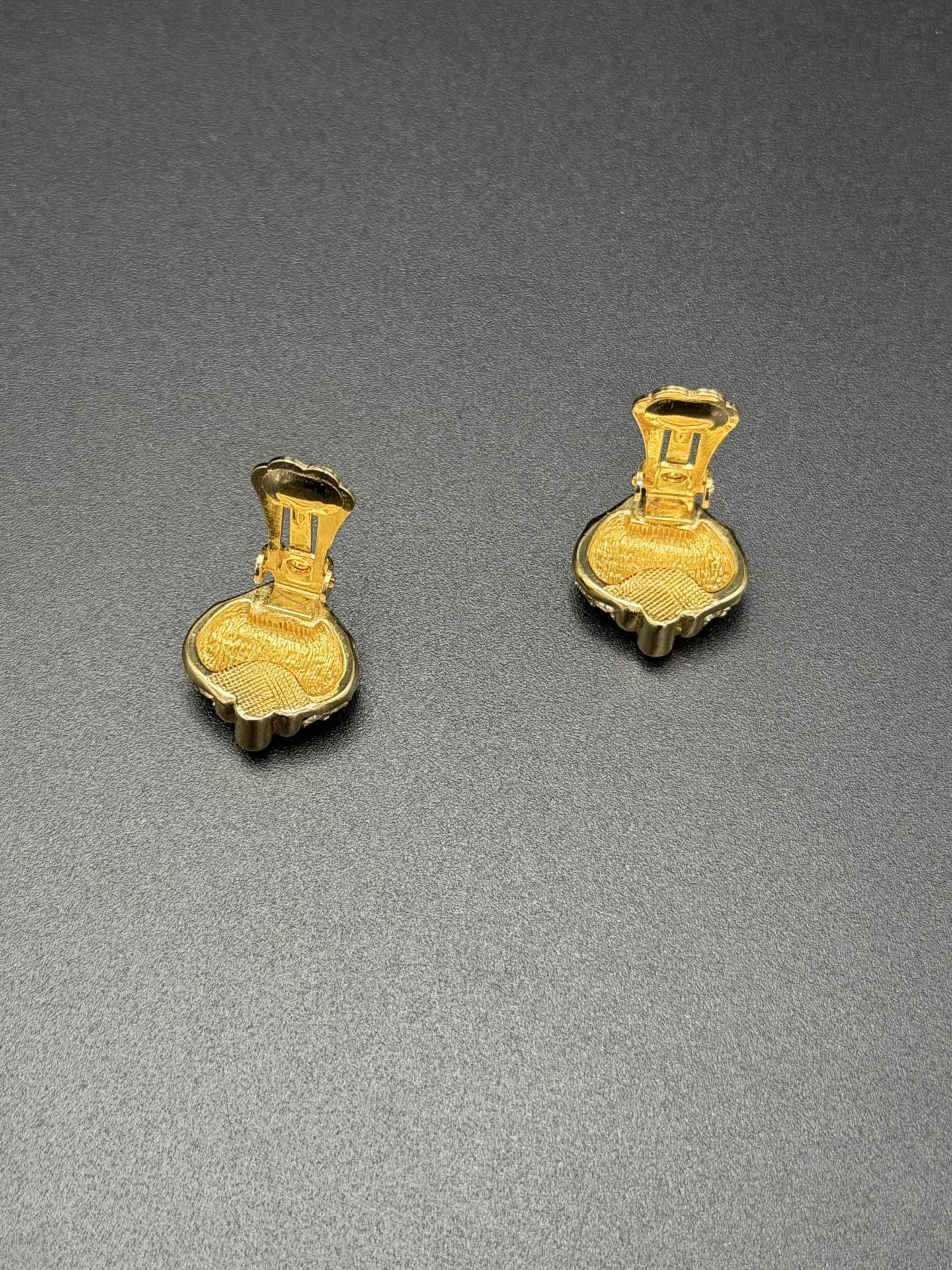 Christian Dior Criss-Cross Pave Rhinestone Clip-On Earrings