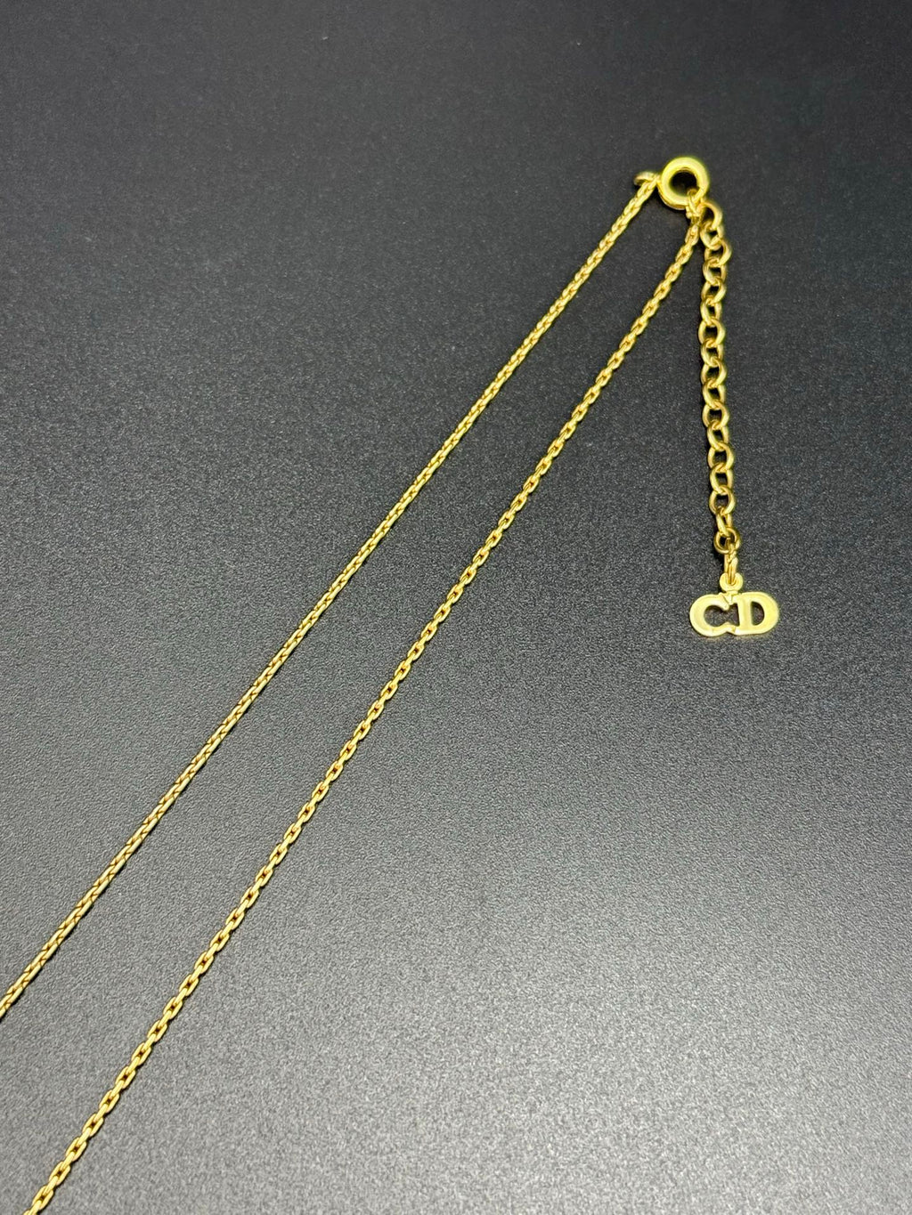 Christian Dior Rhinestone Ribbon-Motif Pendant Necklace
