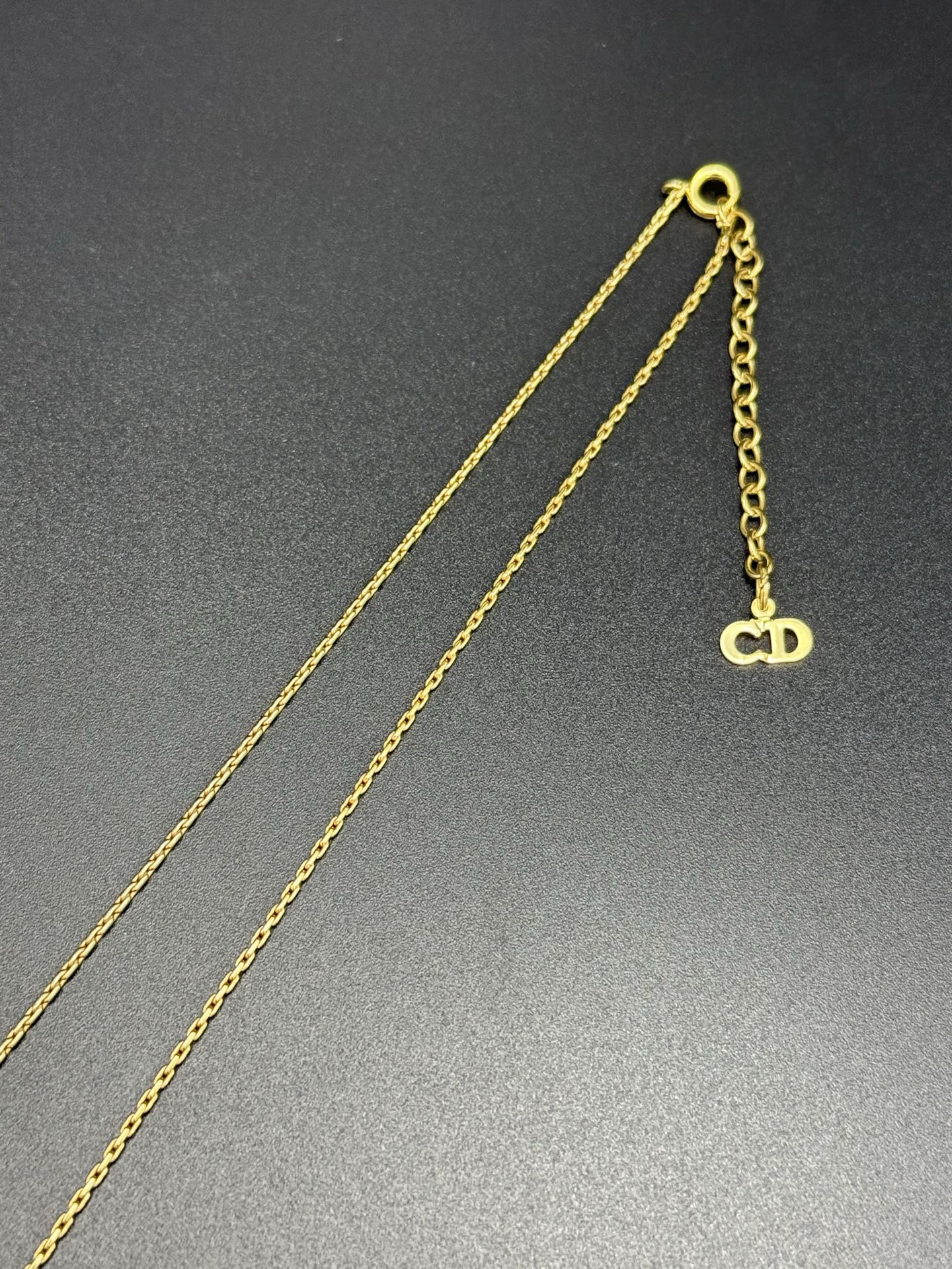 Christian Dior Rhinestone Ribbon-Motif Pendant Necklace