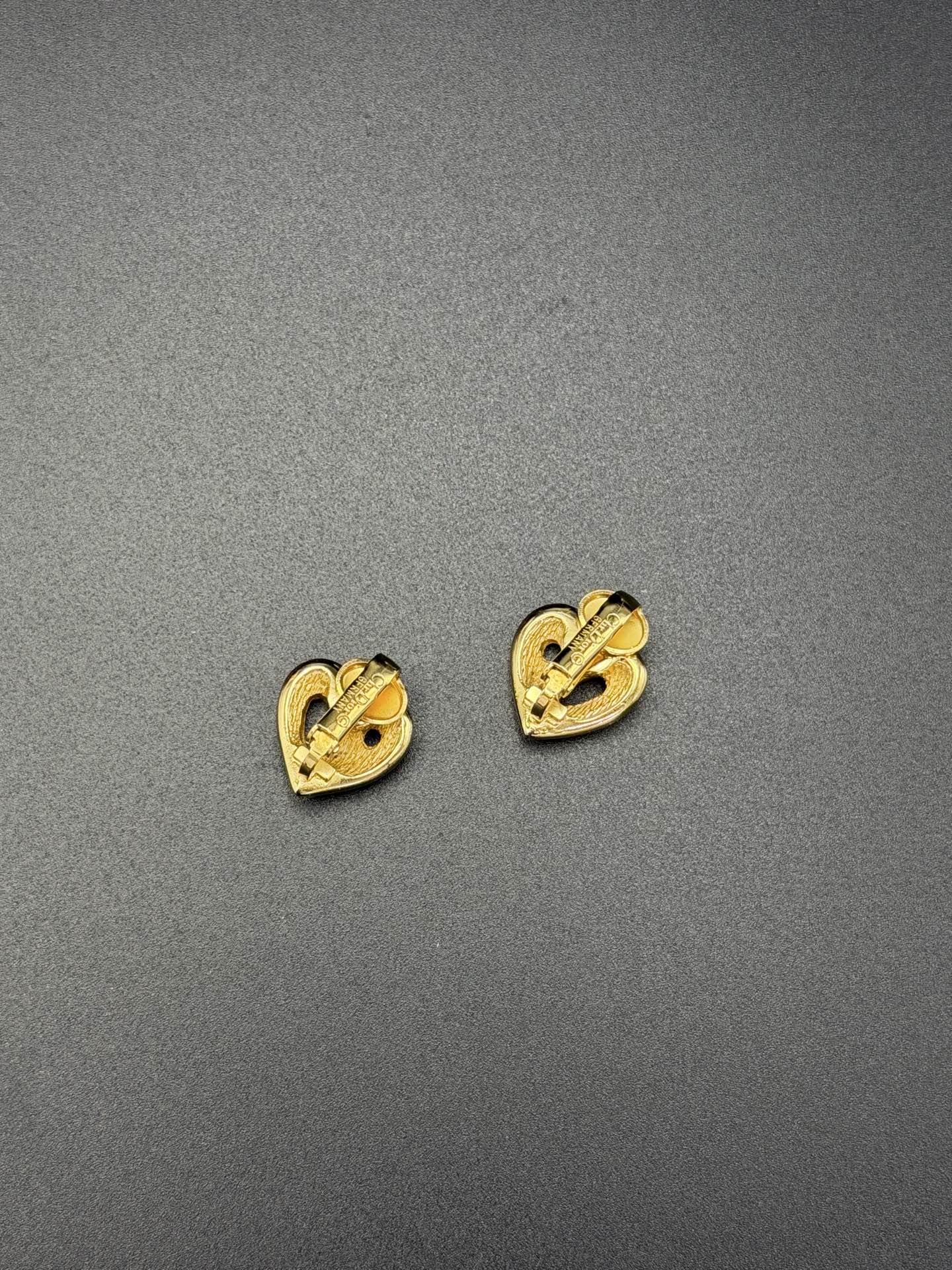 Christian Dior Rhinestone Heart Motif Necklace and Earrings Demi-Parure Set
