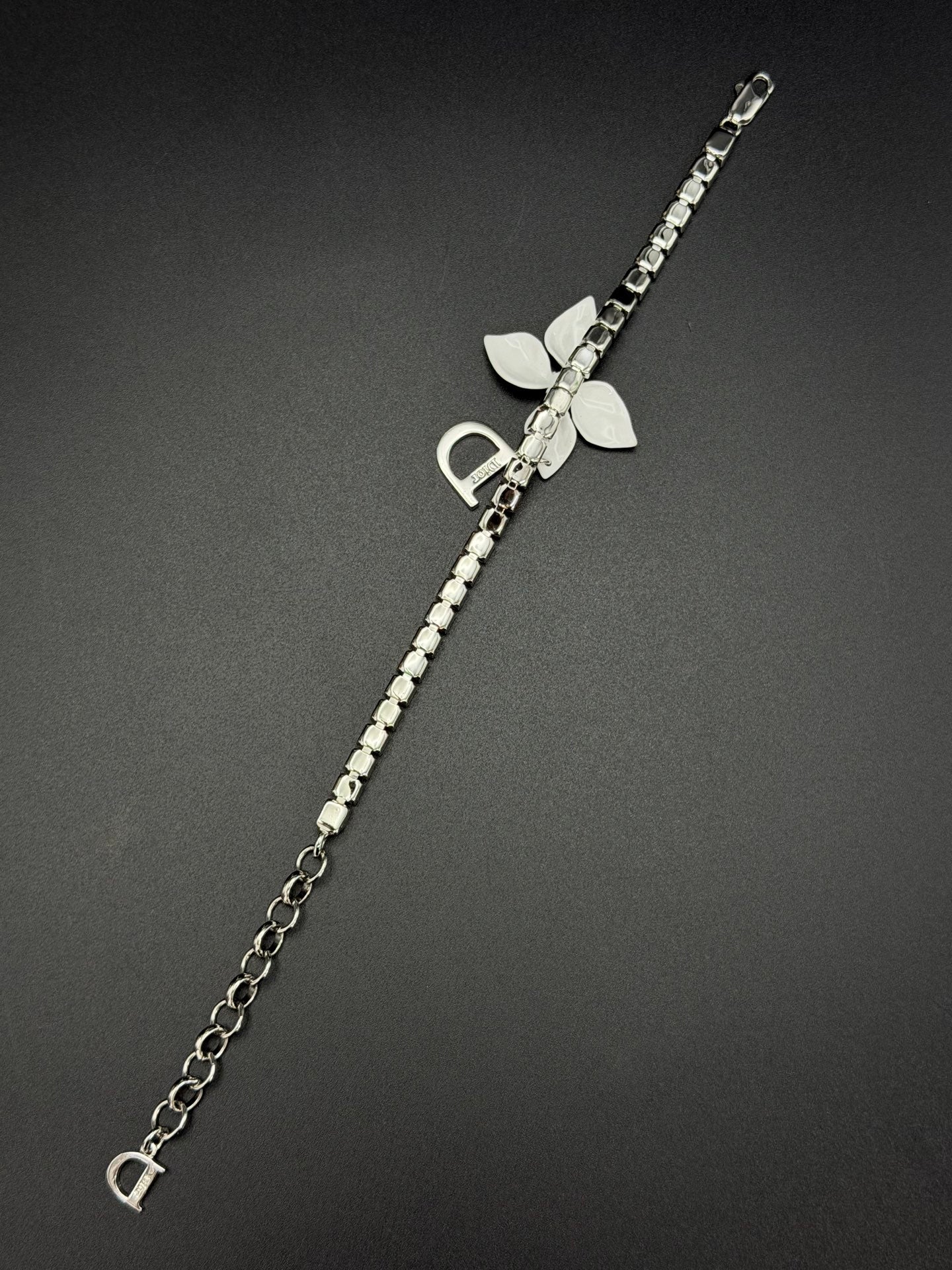Christian Dior Girly Flower Crystal Rhinestone Bracelet.