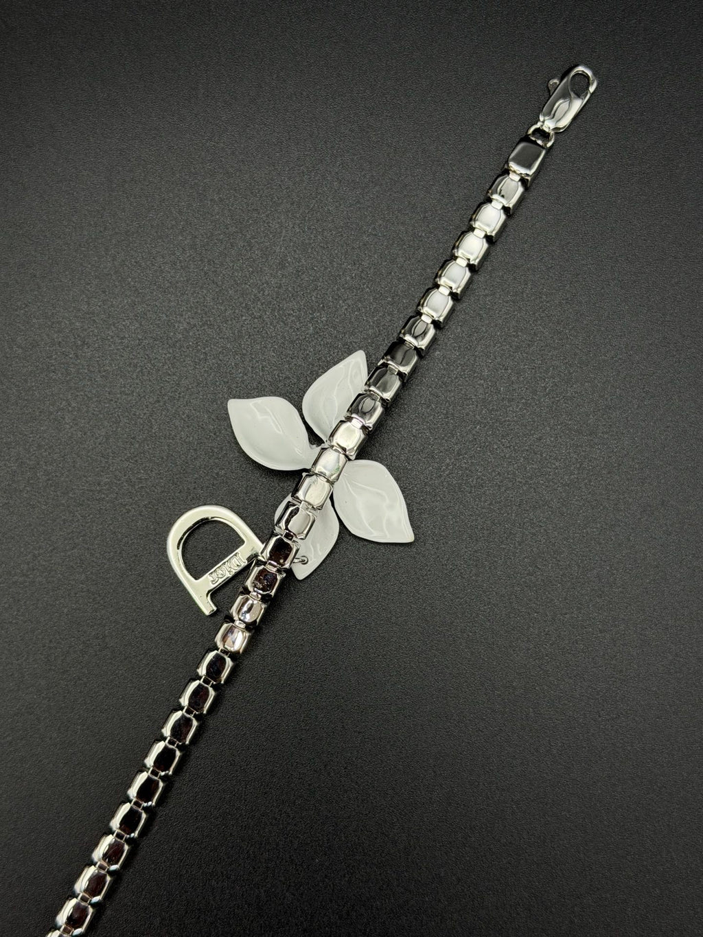 Christian Dior Girly Flower Crystal Rhinestone Bracelet.