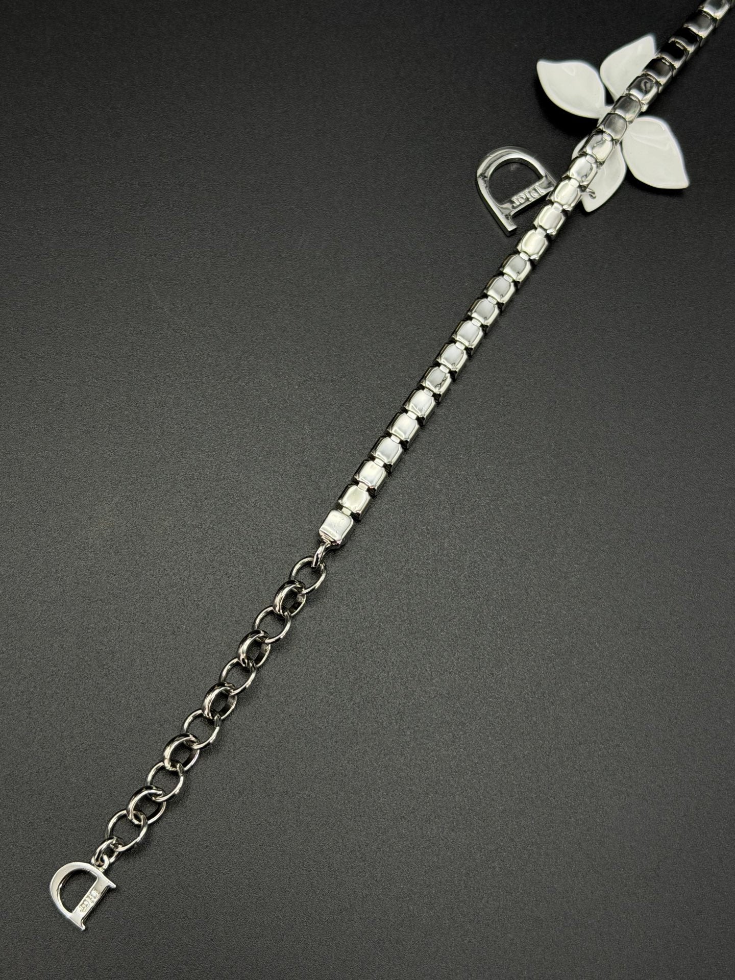 Christian Dior Girly Flower Crystal Rhinestone Bracelet.