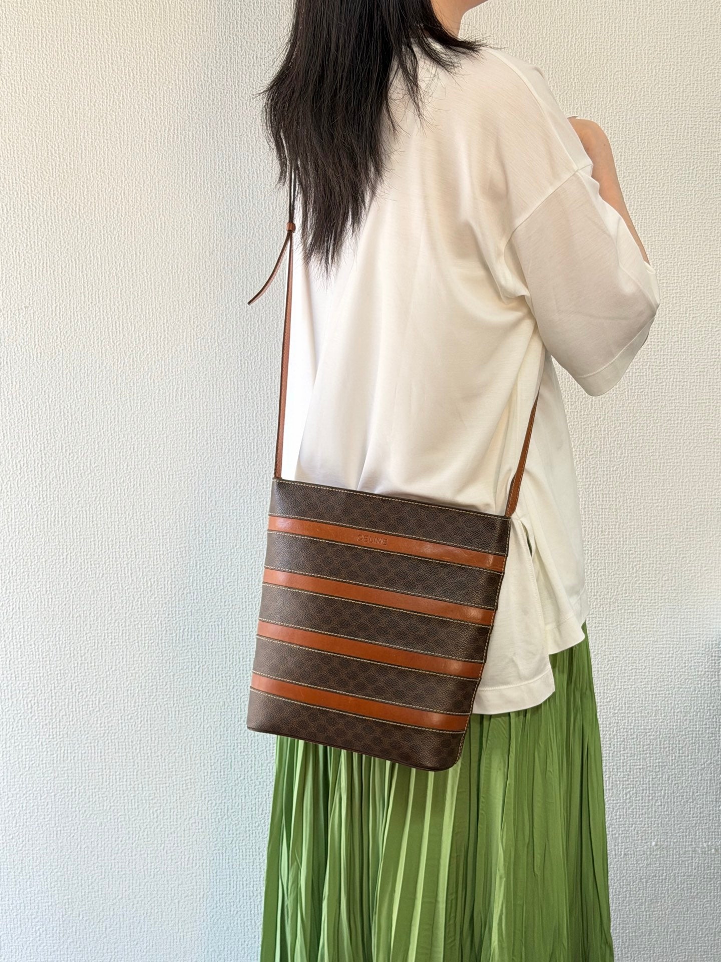 Celine Macadam Border Stripes Shoulder Bag