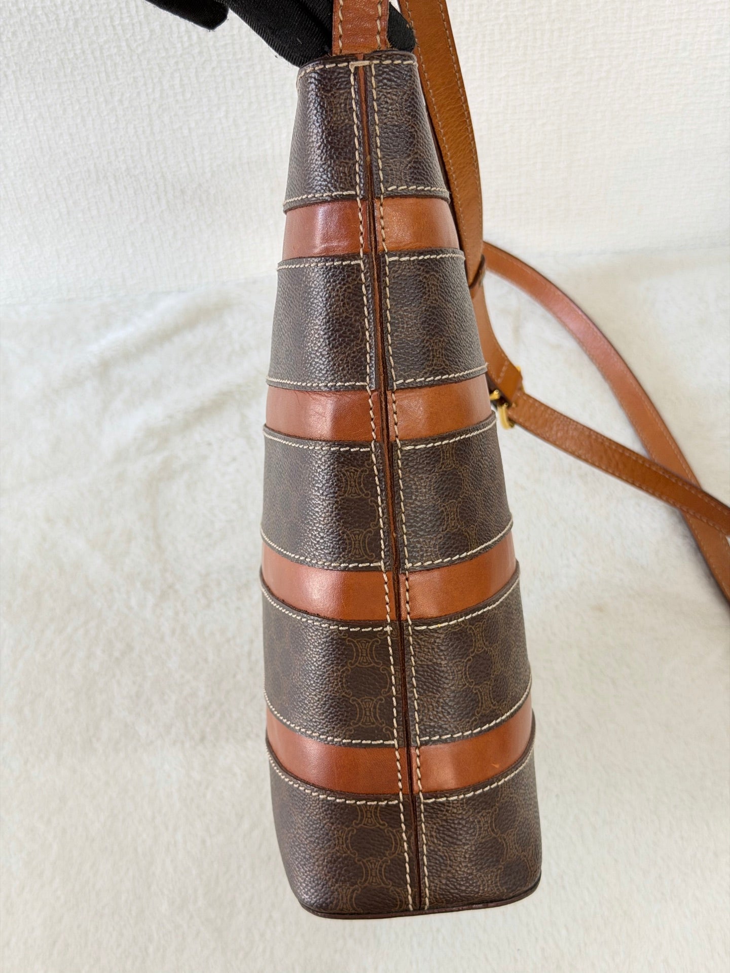 Celine Macadam Border Stripes Shoulder Bag