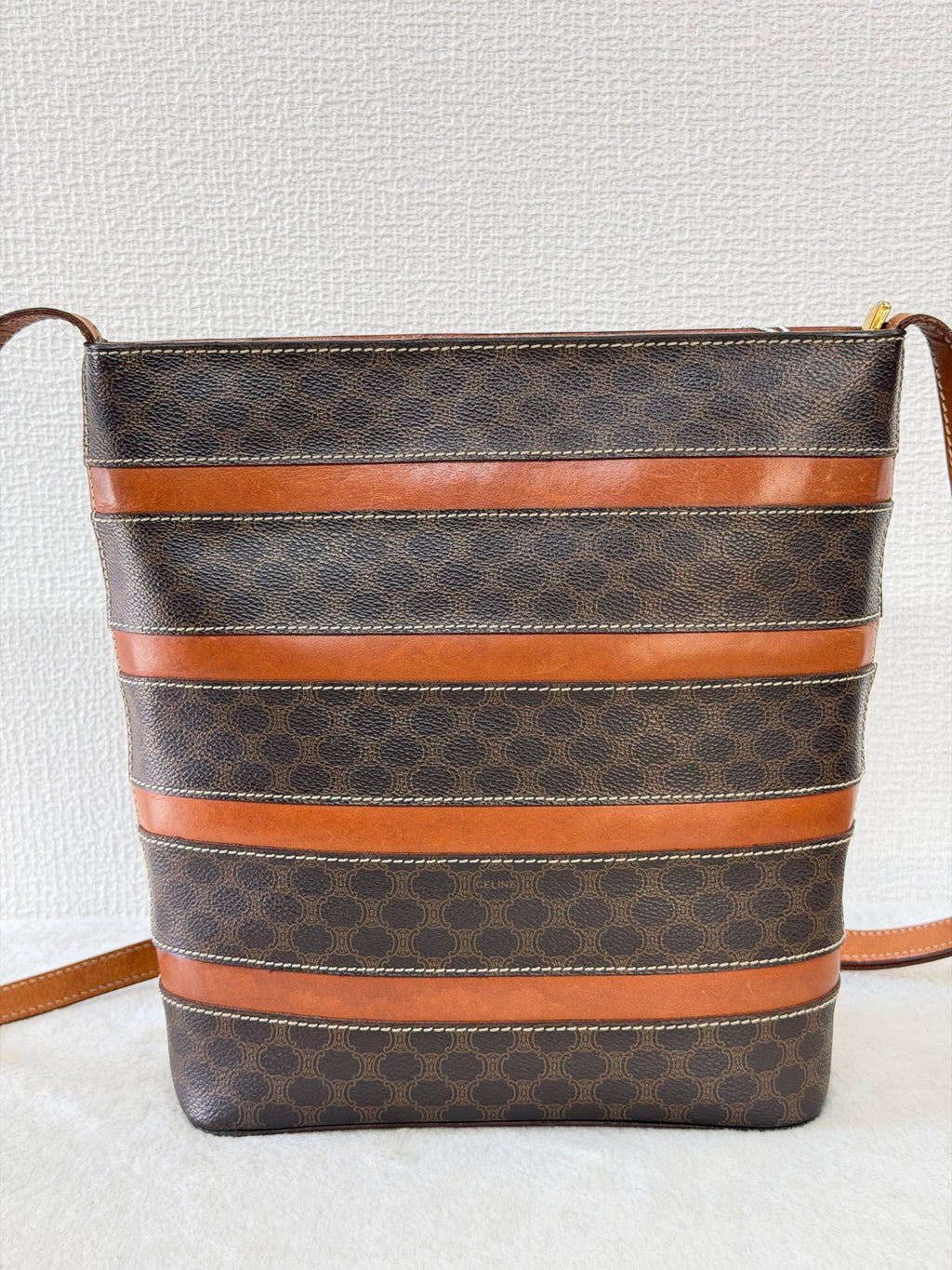 Celine Macadam Border Stripes Shoulder Bag