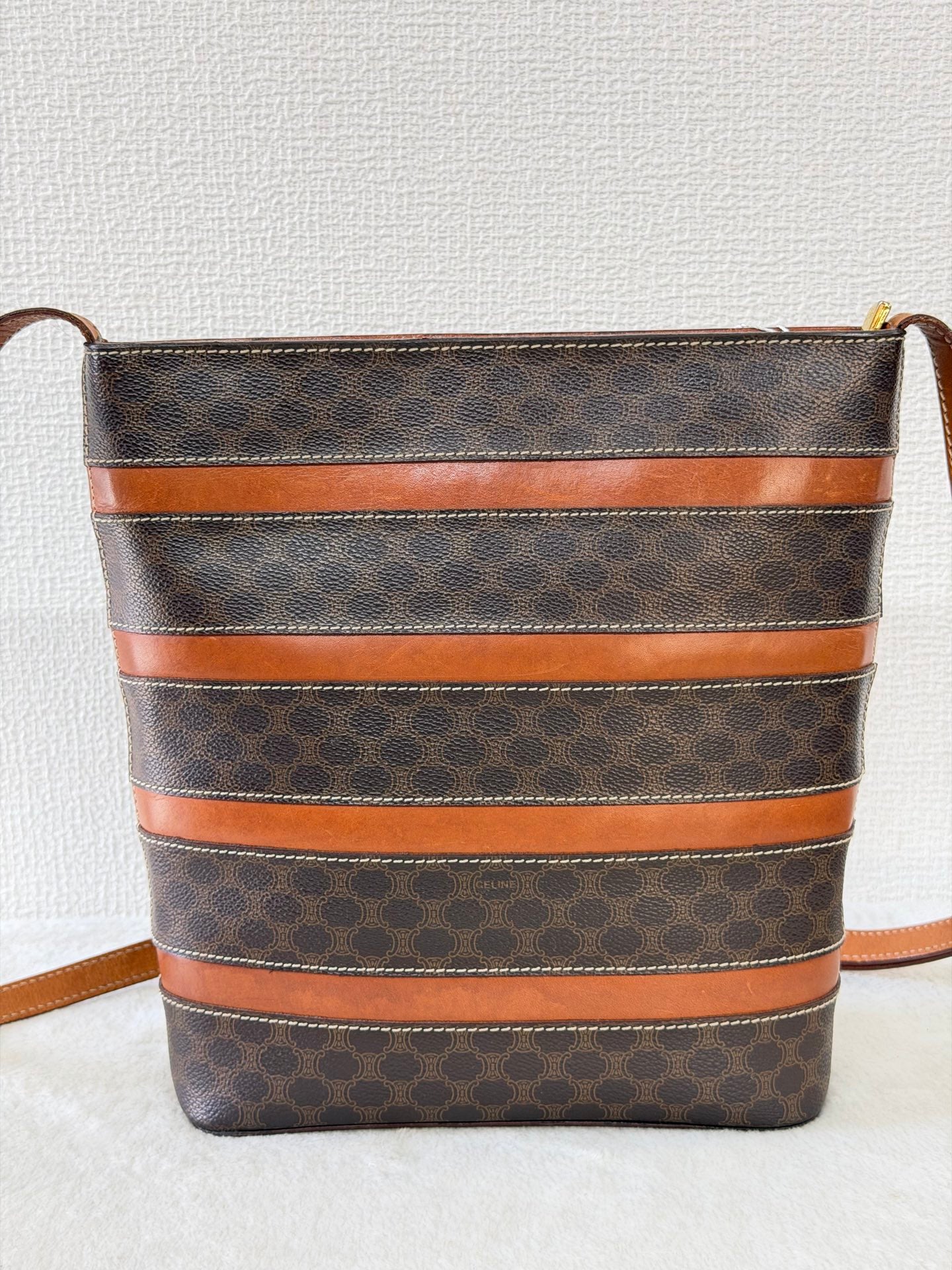 Celine Macadam Border Stripes Shoulder Bag
