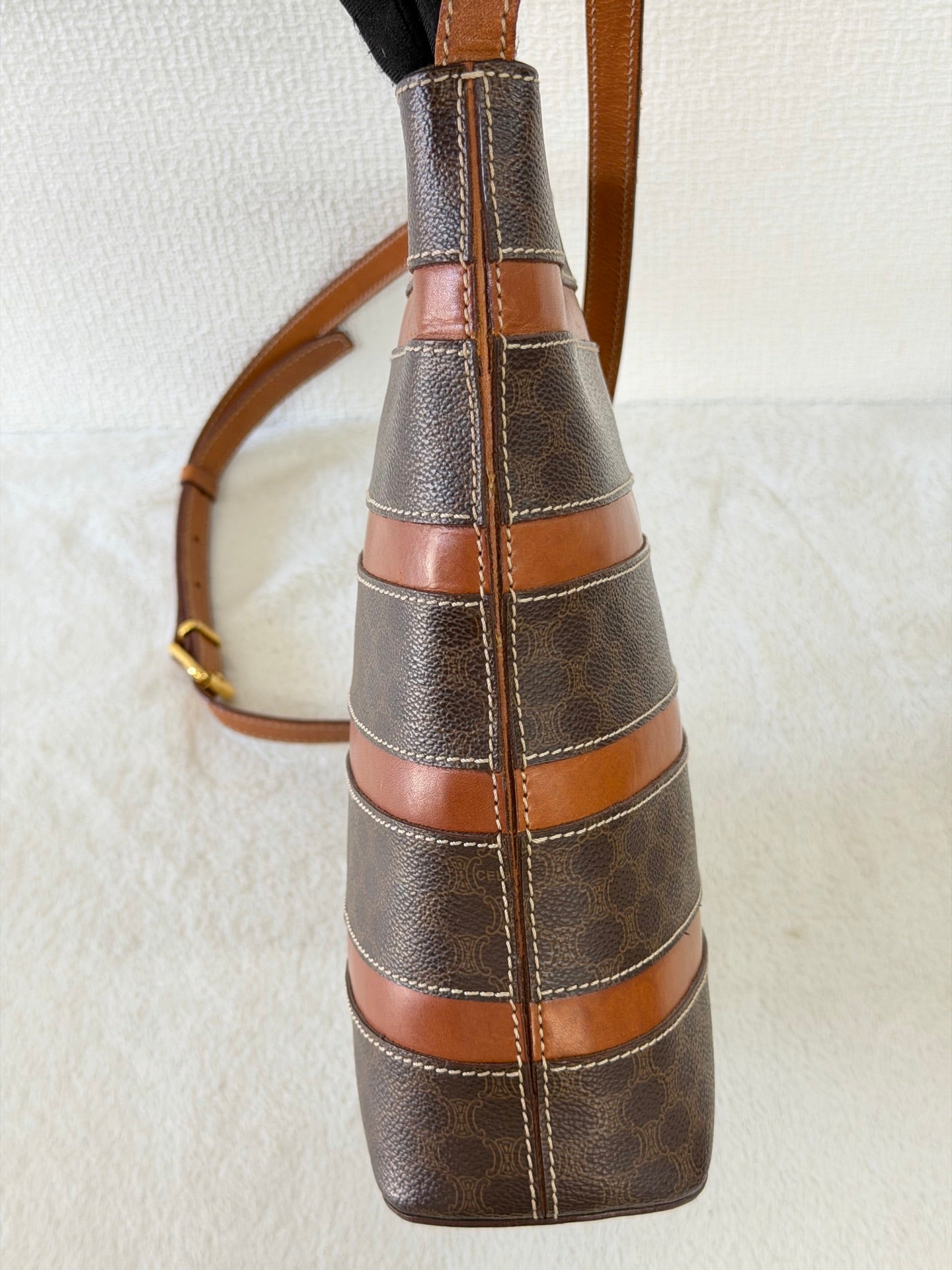 Celine Macadam Border Stripes Shoulder Bag