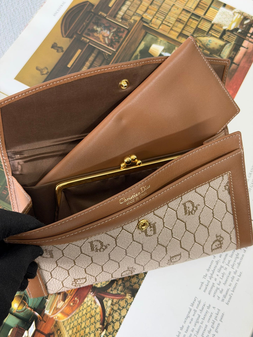 Christian Dior Honeycomb Flap Long Wallet