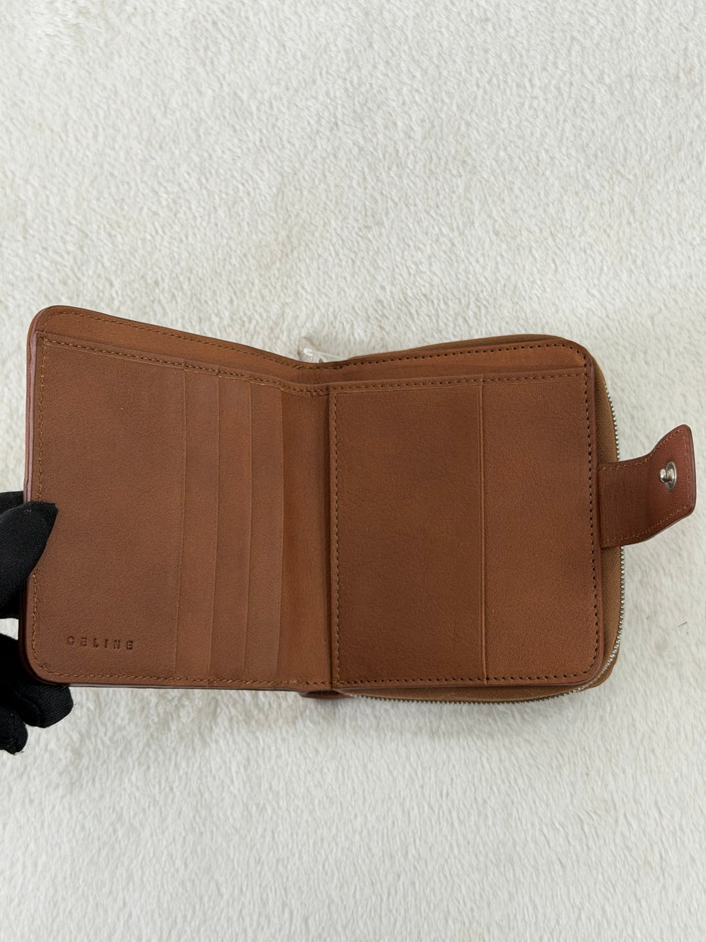 CELINE C Macadam Suede Bifold Wallet