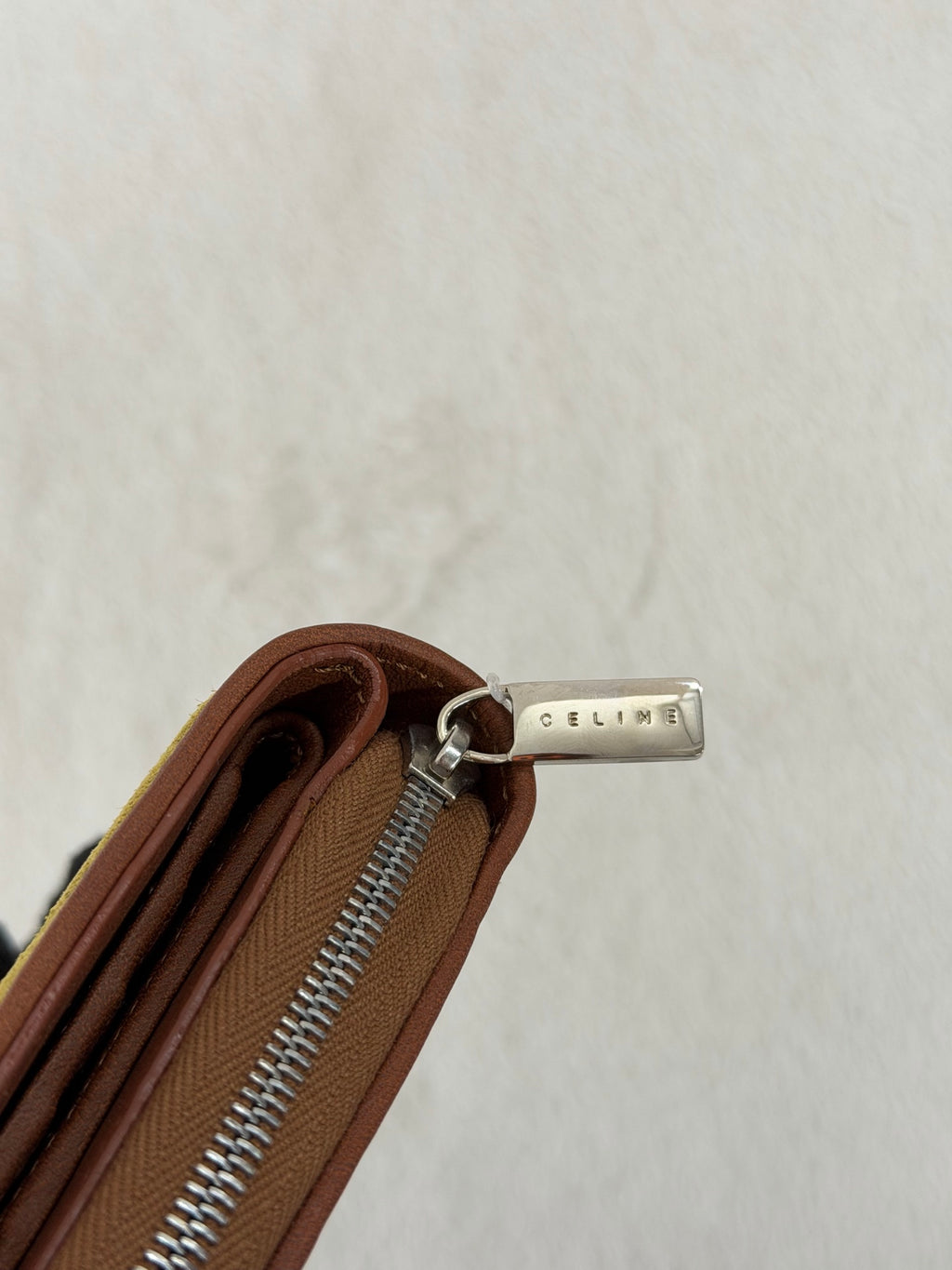 CELINE C Macadam Suede Bifold Wallet